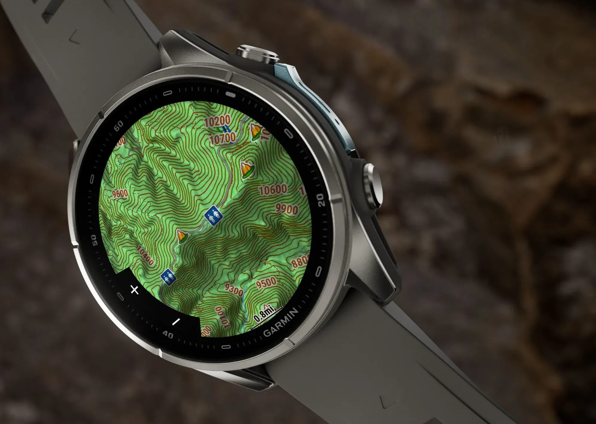 Garmin Fenix 9 43mm AMOLED Sapphire Titanium with Pebble Gray Silicone Band
