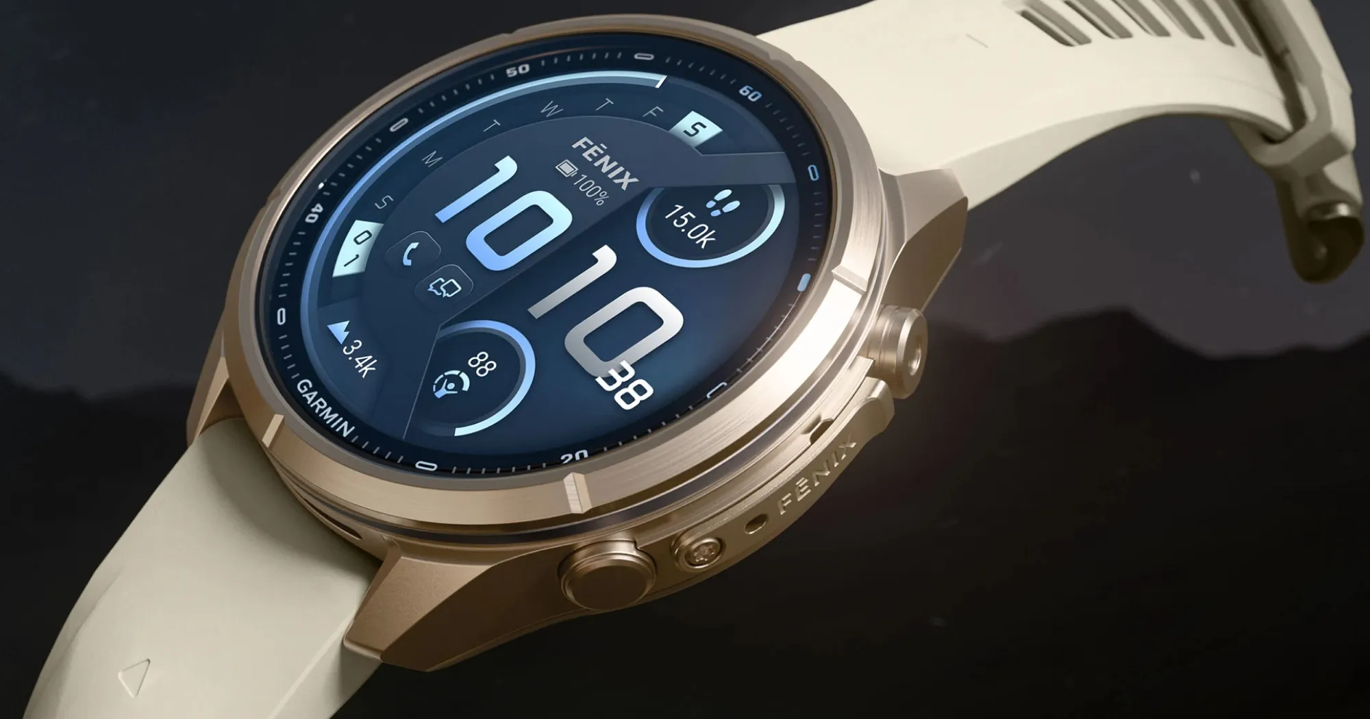 Garmin Fenix 9 Pro 43mm AMOLED Sapphire Titanium with Shell Pink/Autumn Orange Silicone Band