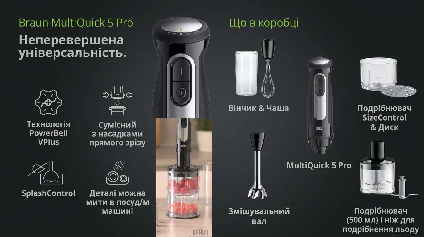 Блендер погружной Braun MQ 55254 MBK (Black)