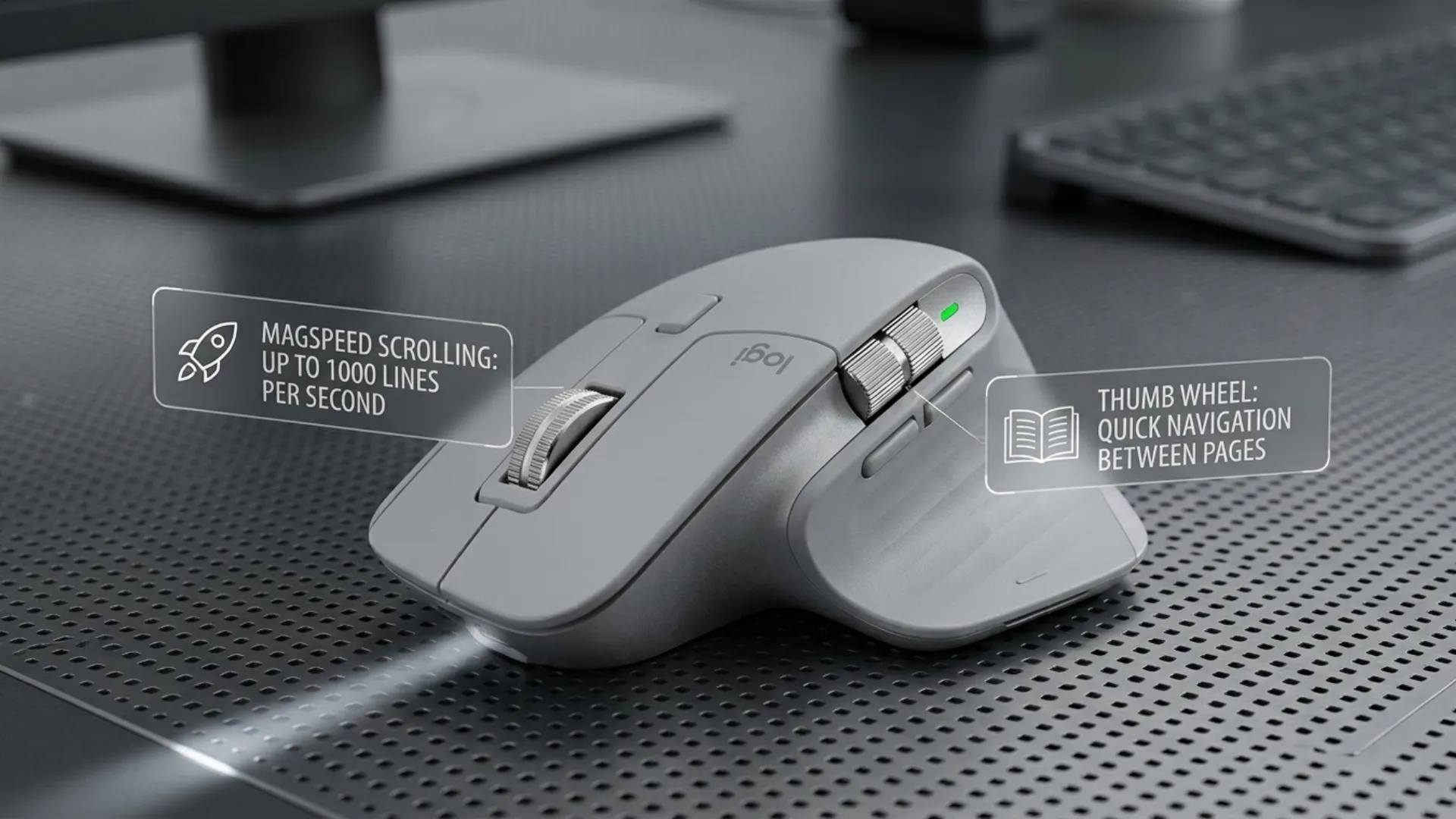 Миша Logitech MX Master 4 Performance Wireless/Bluetooth (910-007563) (Pale Grey)