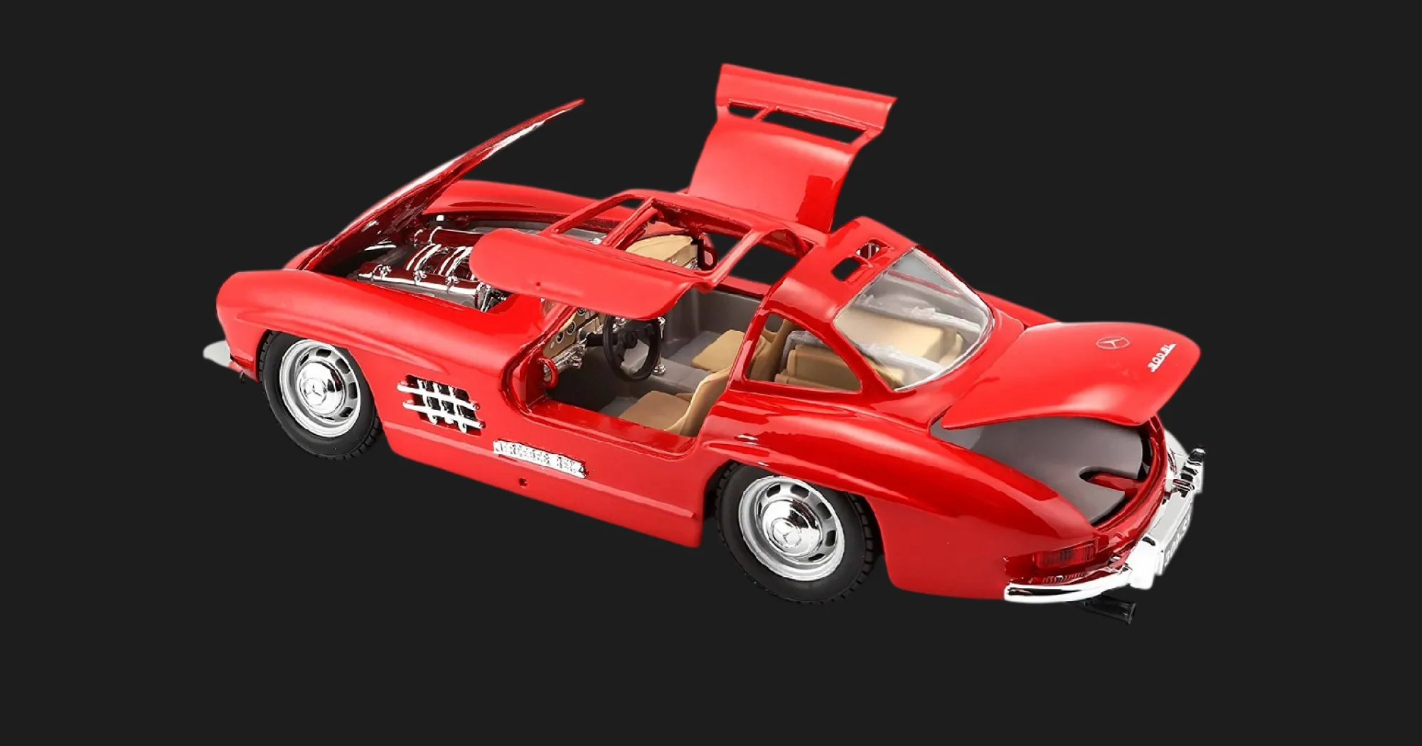 Автомодель Bburago — Mercedes-Benz 300 Sl (1954) в асортименті, 1:24 (Silver, Red) (18-22023)