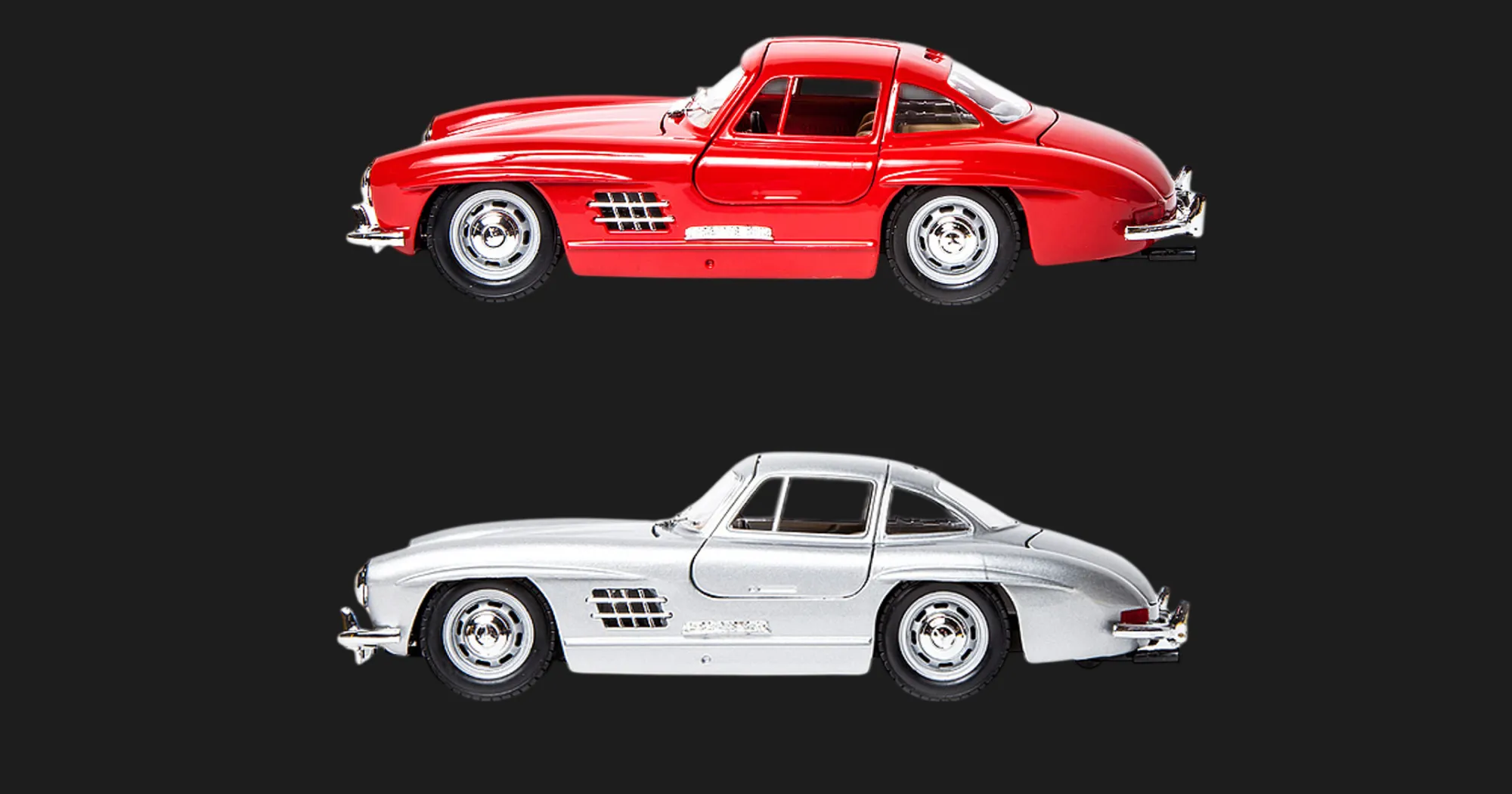 Автомодель Bburago — Mercedes-Benz 300 Sl (1954) в асортименті, 1:24 (Silver, Red) (18-22023)