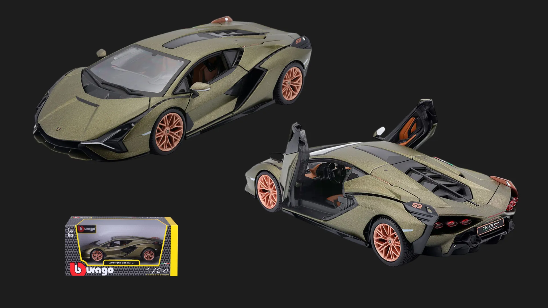 Автомодель Bburago Lamborghini Sian FKP 37 в асортименті (1:24) (18-21099)