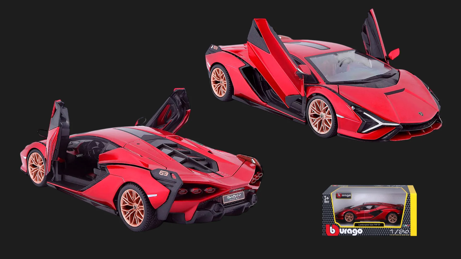 Автомодель Bburago Lamborghini Sian FKP 37 в асортименті (1:24) (18-21099)