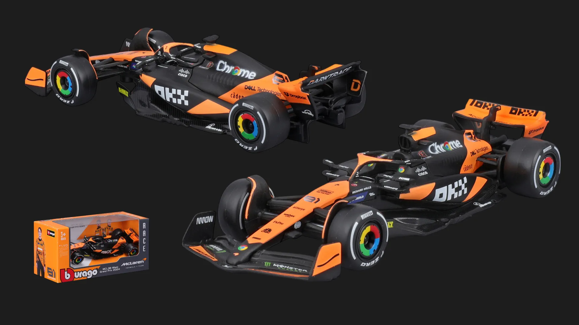 Автомодель Bburago Race - McLaren F1 MCL38 2024 в ассортименте (1:43) (18-38214)