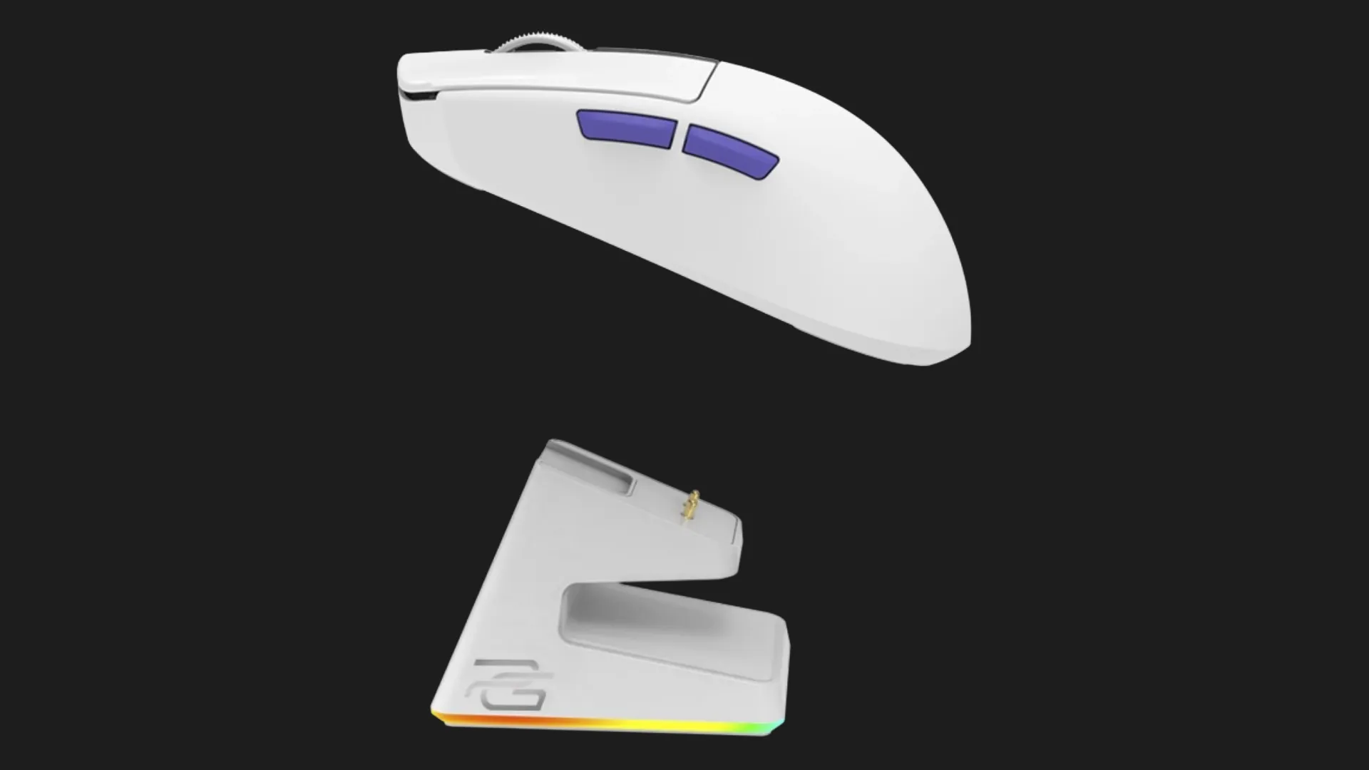 Беспроводная игровая мышь Gaming Jester 8K with Charging Dock (White/Purple) (WMJSCD022017)