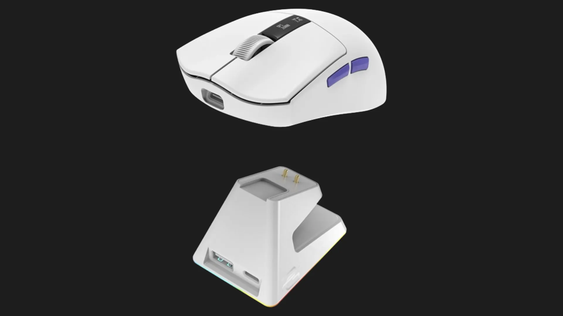 Беспроводная игровая мышь Gaming Jester 8K with Charging Dock (White/Purple) (WMJSCD022017)