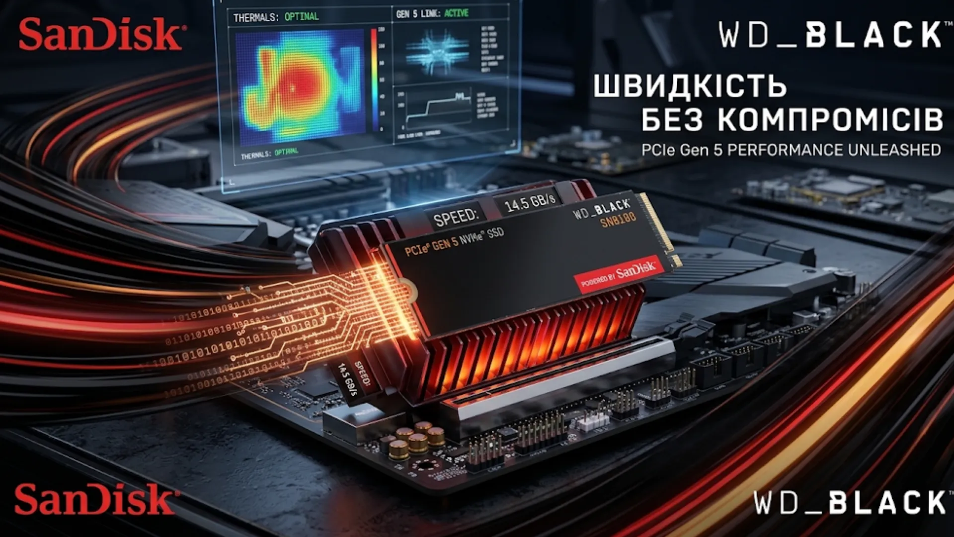 SSD SanDisk WD_Black SN8100 2TB M.2 2280 NVMe PCIe 5.0 (WDS200T1X0M)