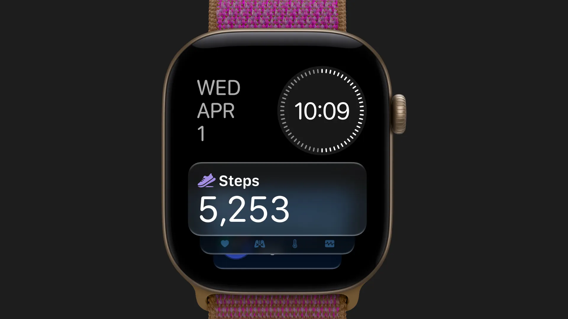 Apple Watch Series 12 GPS, 46mm Light Gold Aluminum Case with Sand Sport Band (M/L)