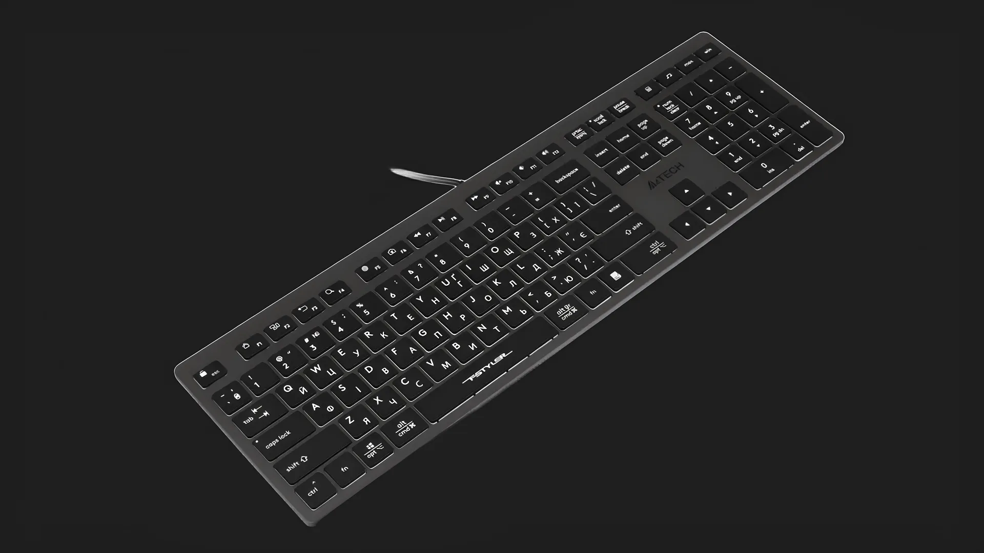 Клавіатура A4Tech FX60 USB (Gray) White backlit (FX60)