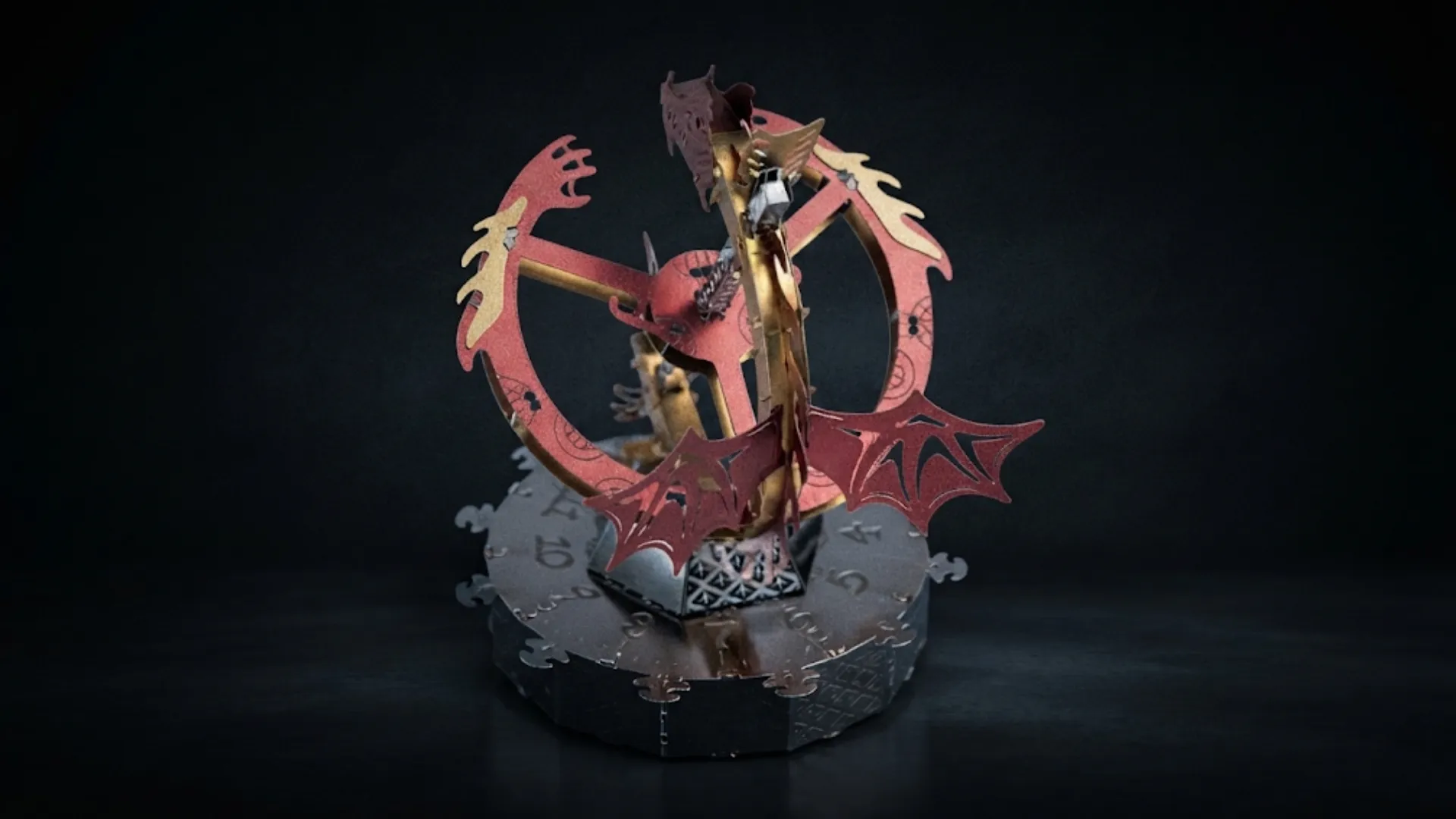 Колекційна модель-конструктор Metal Time Sun Chaser Dragon Stand Clock Сонячний годинник (MT025)