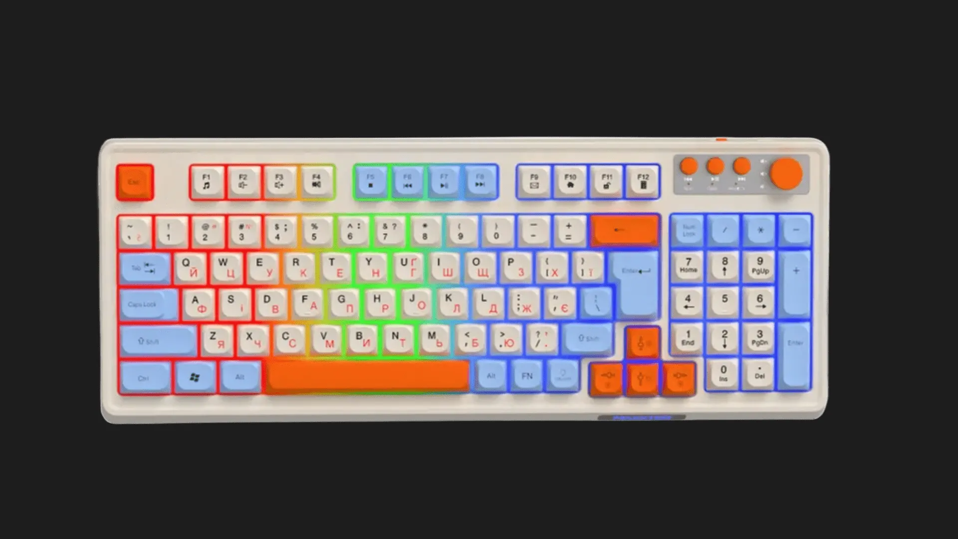 Клавіатура ігрова бездротова Maxxter KBGW-3C01-UA (White) (KBGW-3C01-UA) (UA)