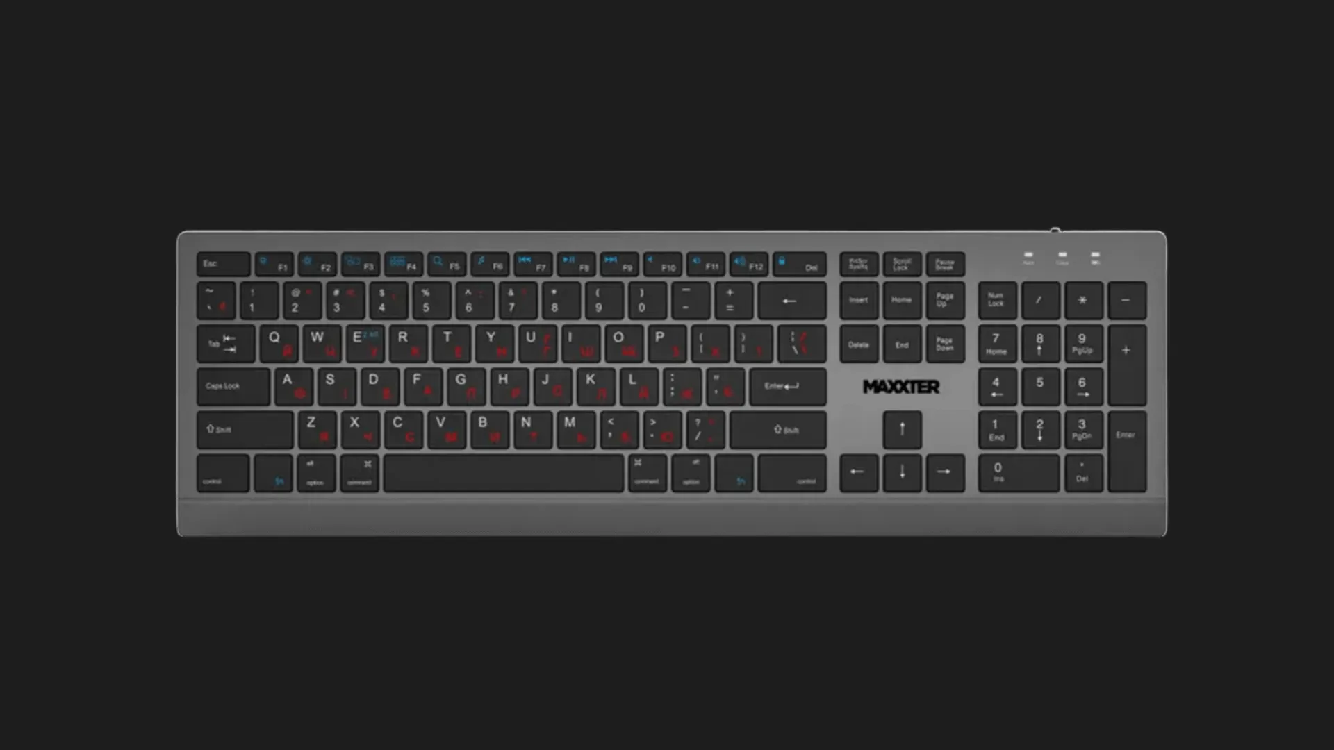 Клавіатура бездротова Maxxter KBW-01G-UA (Gray) (KBW-01G-UA) (UA)