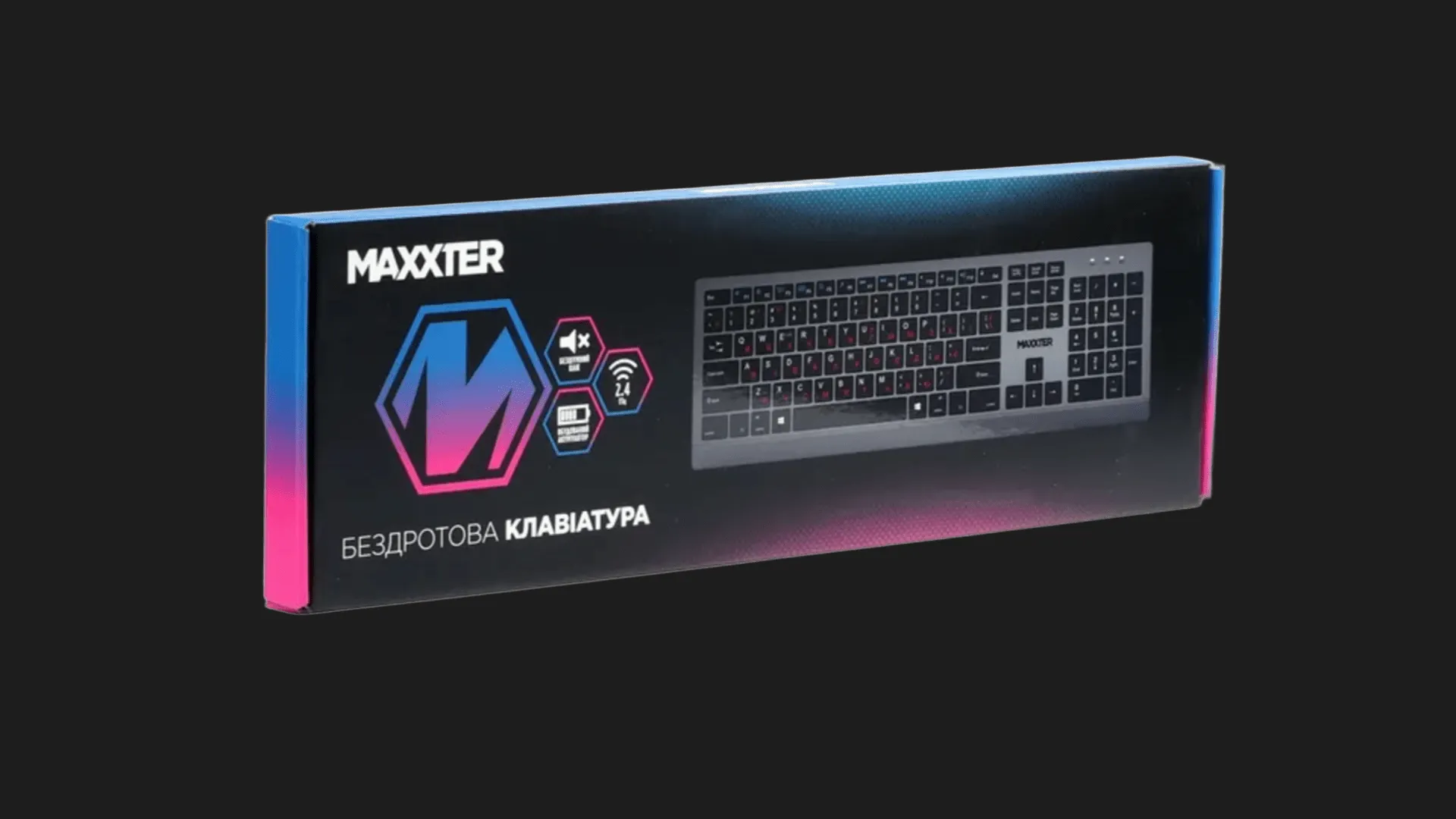 Клавіатура бездротова Maxxter KBW-01G-UA (Gray) (KBW-01G-UA) (UA)