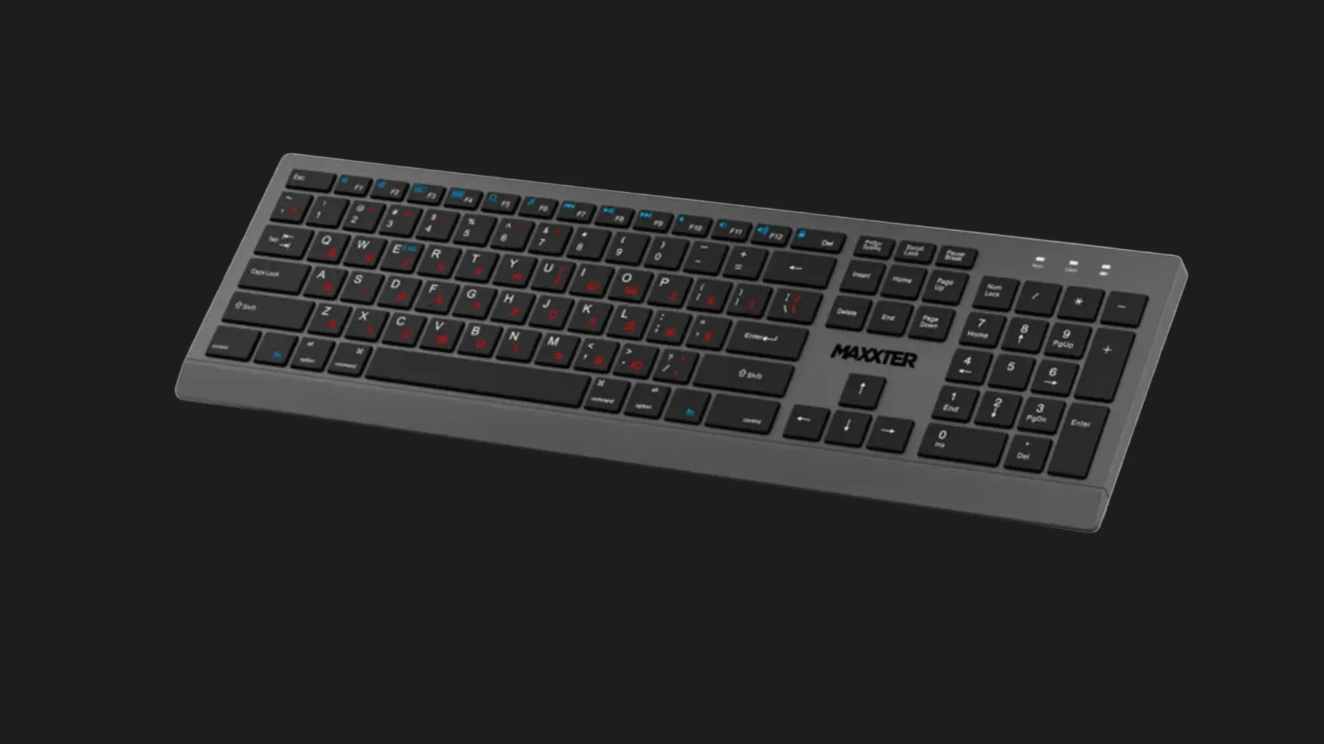Клавіатура бездротова Maxxter KBW-01G-UA (Gray) (KBW-01G-UA) (UA)