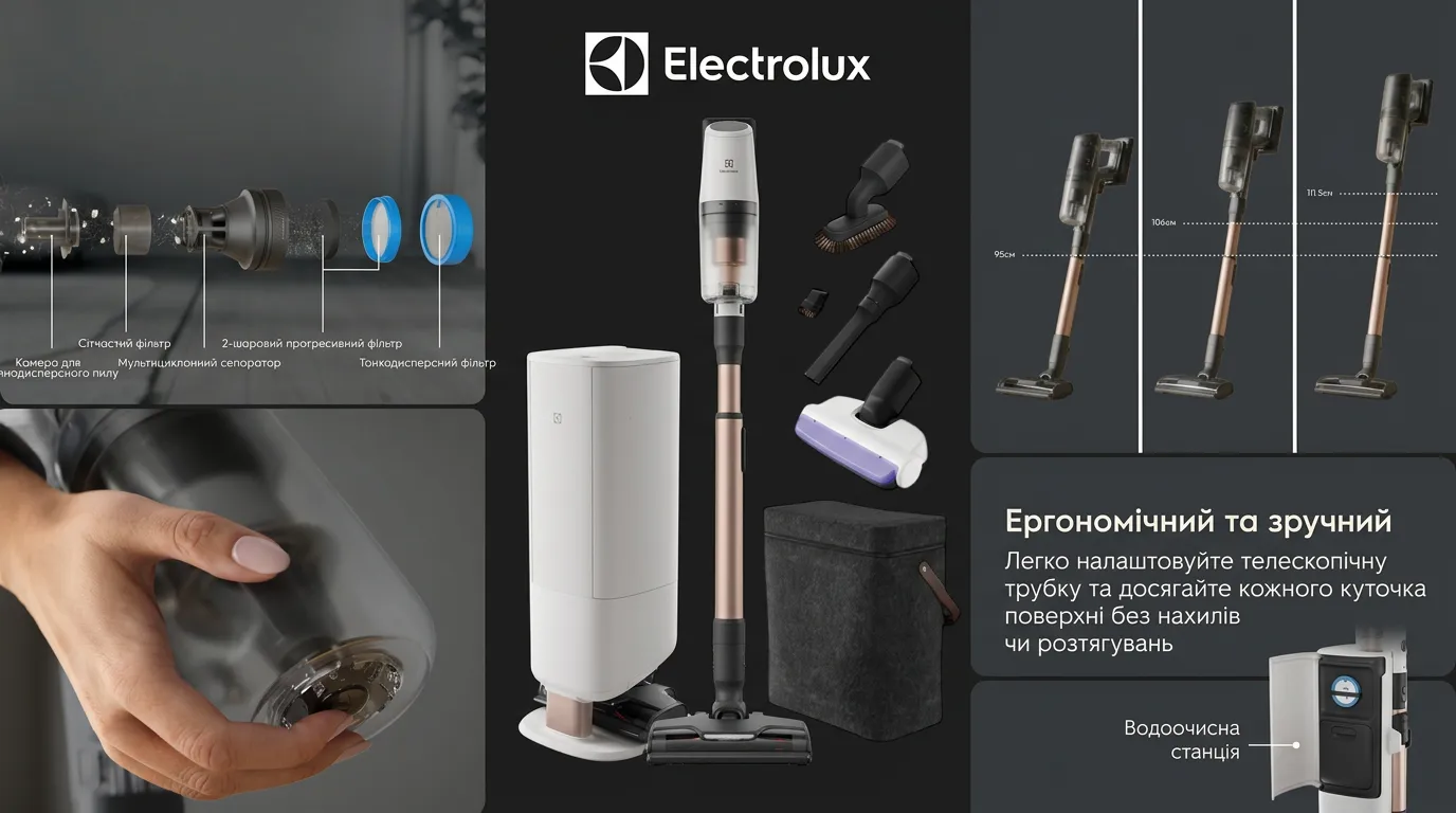 Акумуляторний пилосос Electrolux (EP83HB25UV) (White)