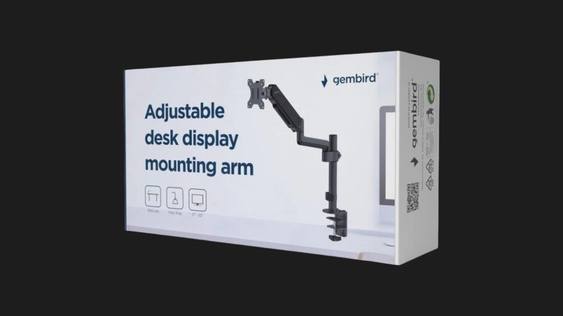 Кронштейн Gembird для мониторов 17"-32" (MA-DA1P-01) (Black)