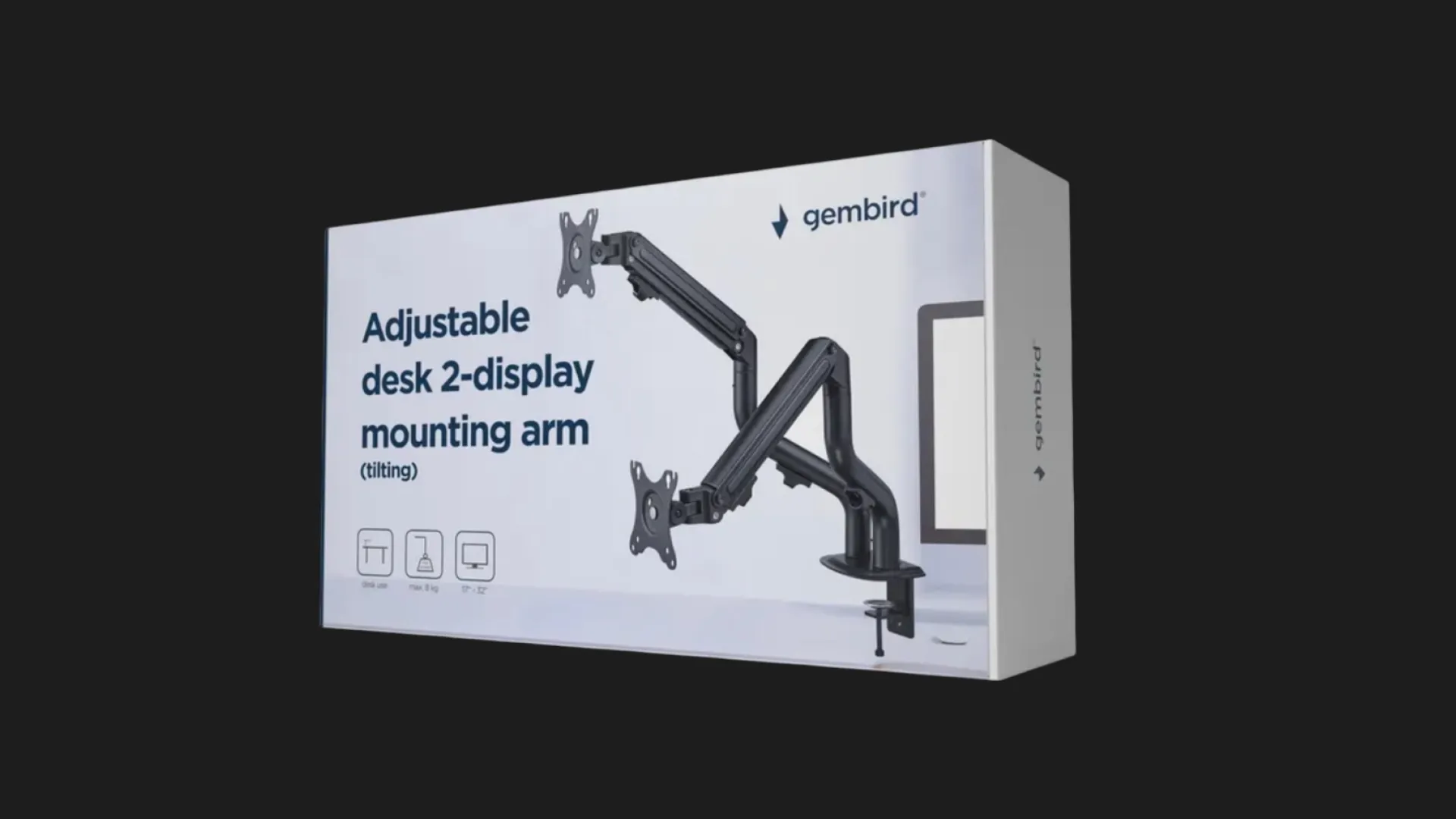 Кронштейн Gembird для 2 мониторов 17"-32" (MA-DA2-02) (Black)