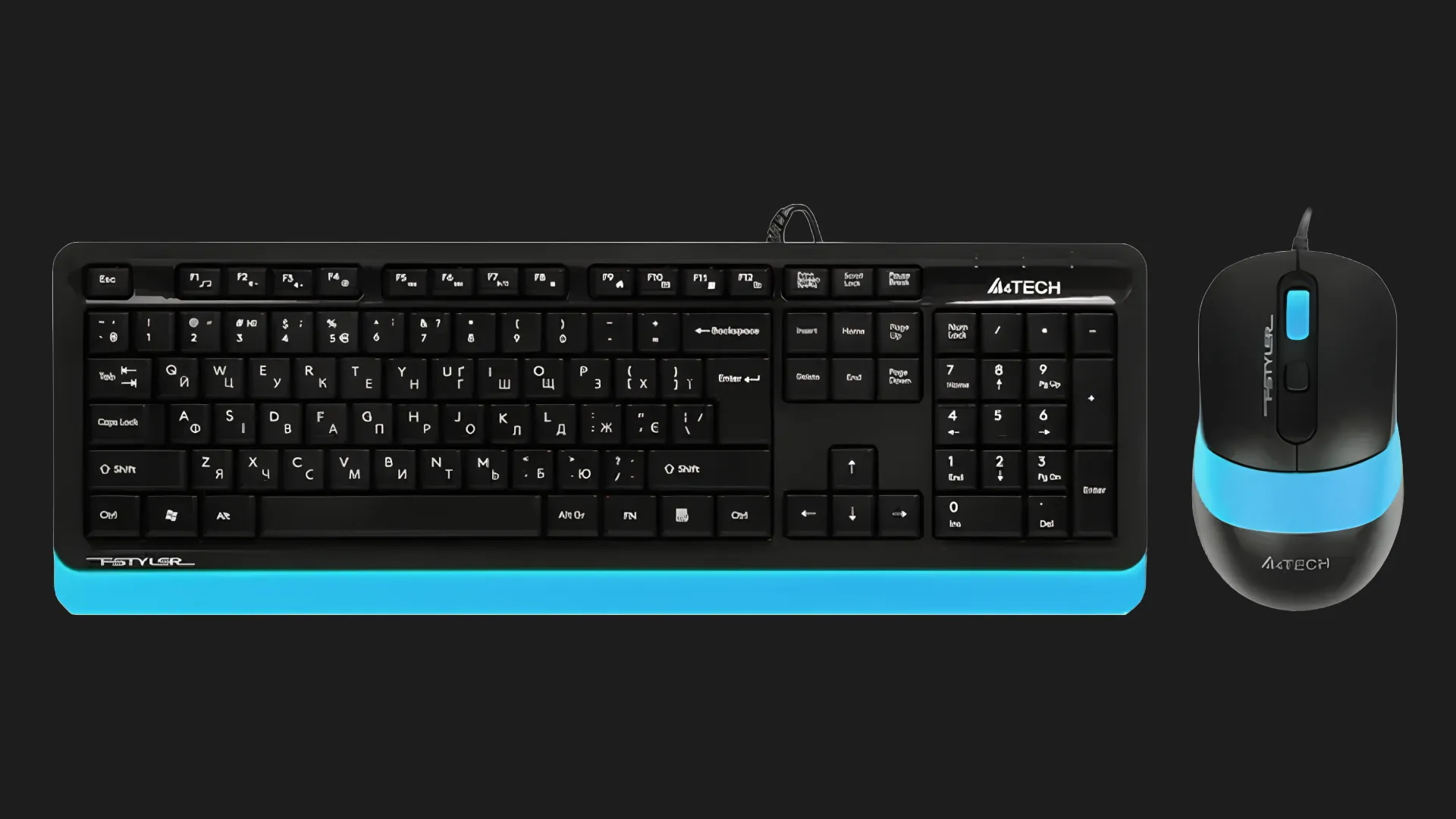 Комплект дротовий клавіатура + миша A4Tech F1010 (Blue)