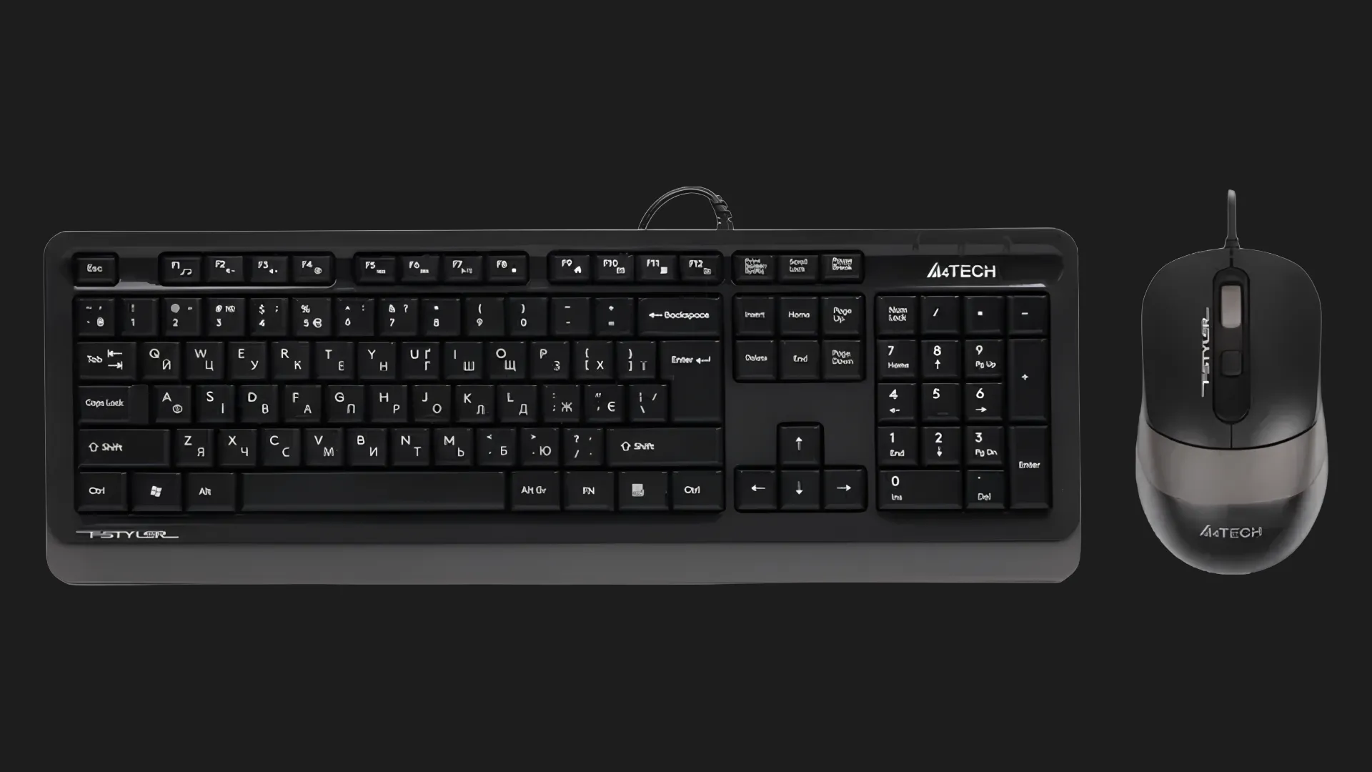 Комплект дротовий клавіатура + миша A4Tech F1010 (Grey)