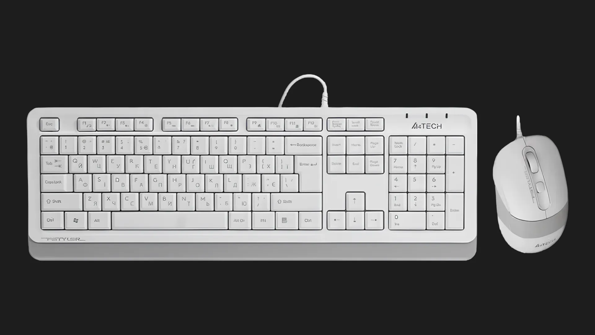 Комплект дротовий клавіатура + миша A4Tech F1010 (White)