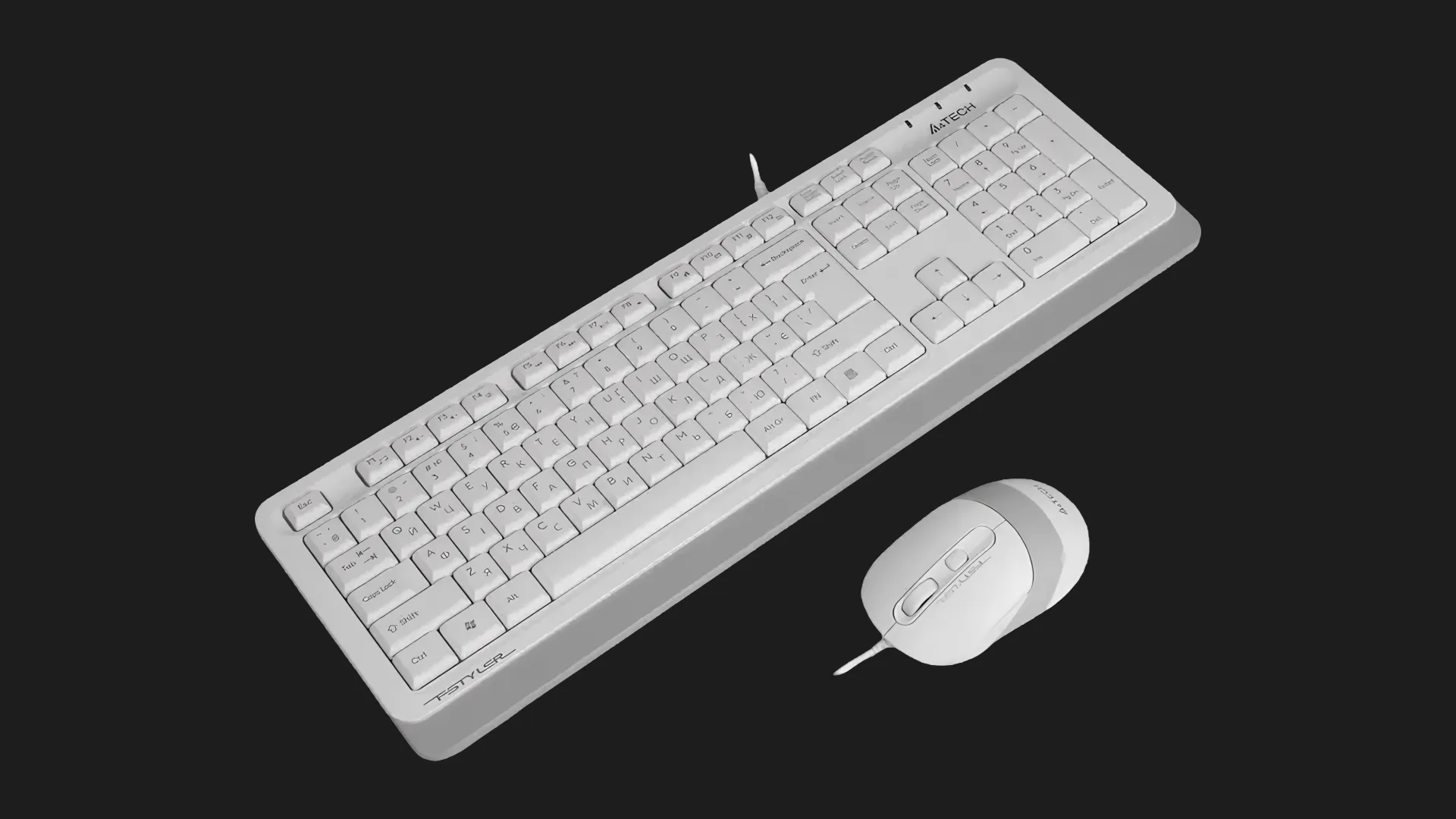 Комплект дротовий клавіатура + миша A4Tech F1010 (White)