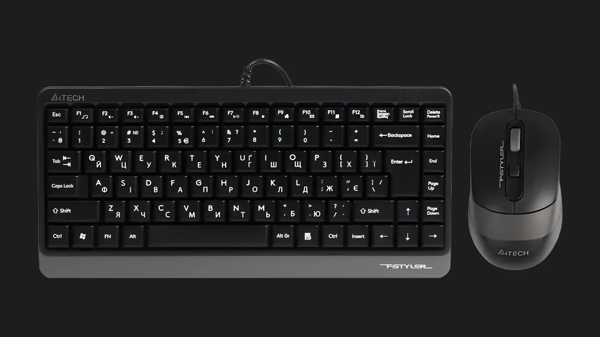 Комплект дротовий клавіатура + миша A4Tech F1110 (Grey)