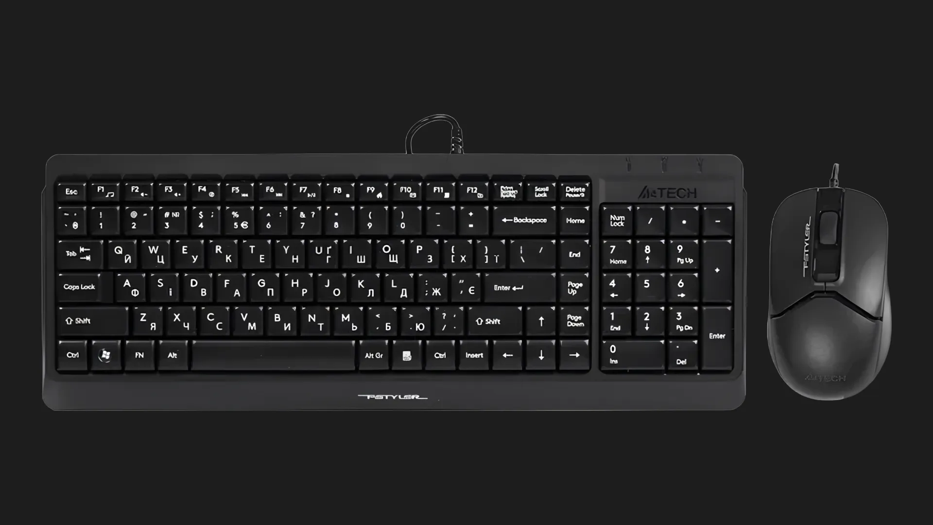 Комплект дротовий клавіатура + миша A4Tech F1512 (Black)