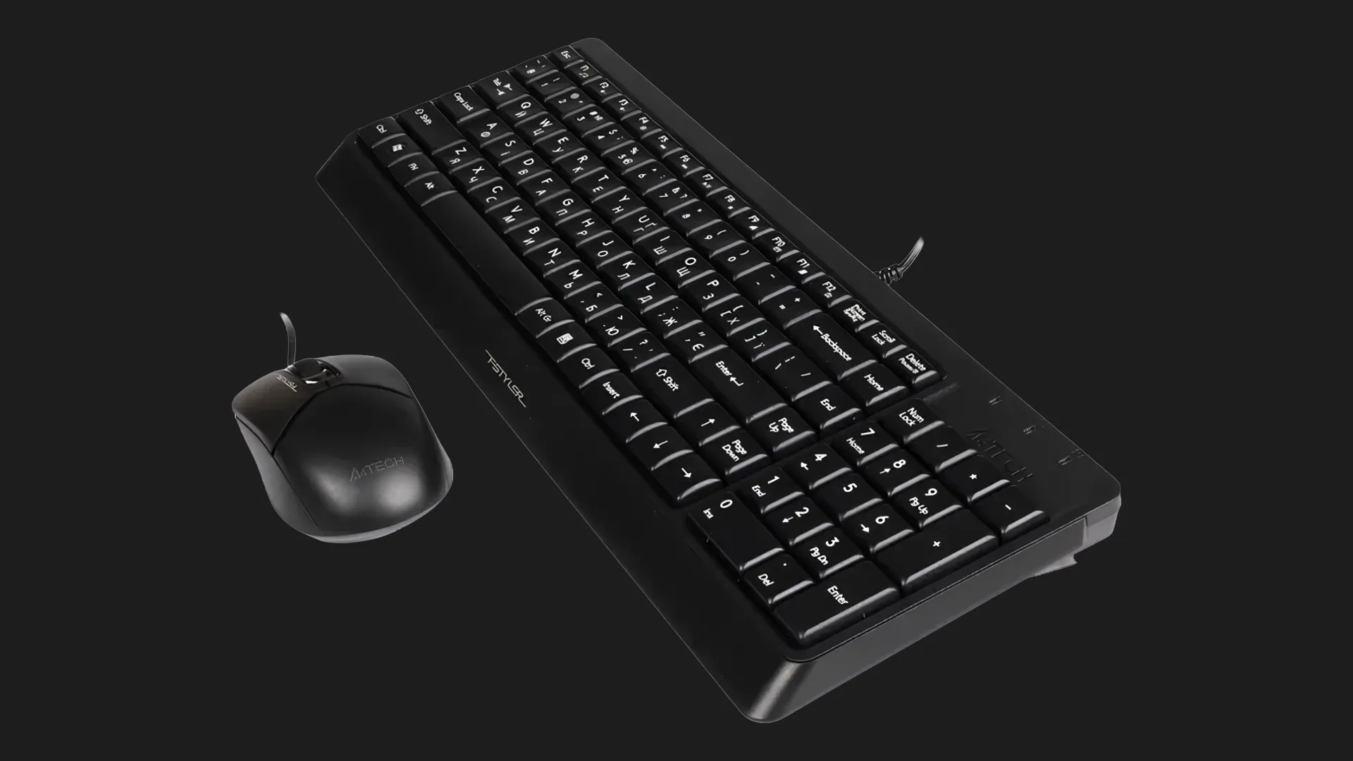 Комплект дротовий клавіатура + миша A4Tech F1512 (Black)