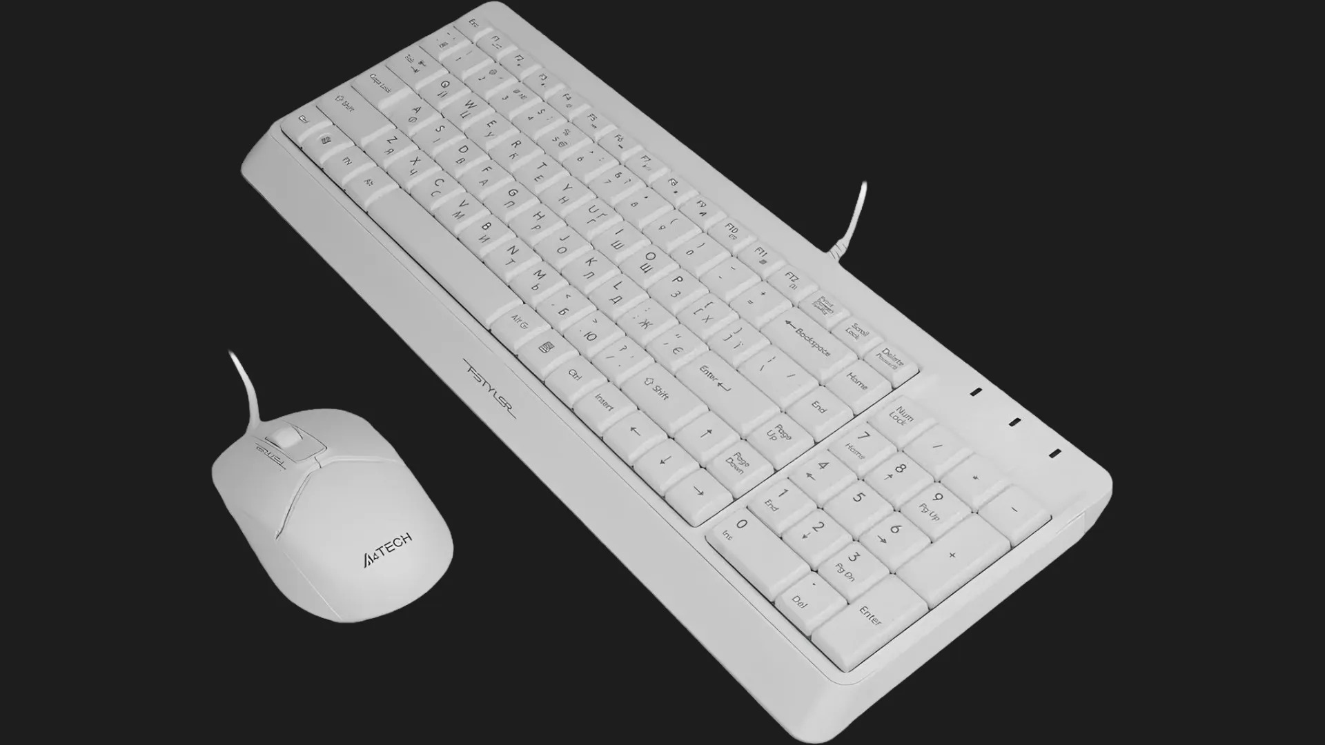 Комплект дротовий клавіатура + миша A4Tech F1512 (White)