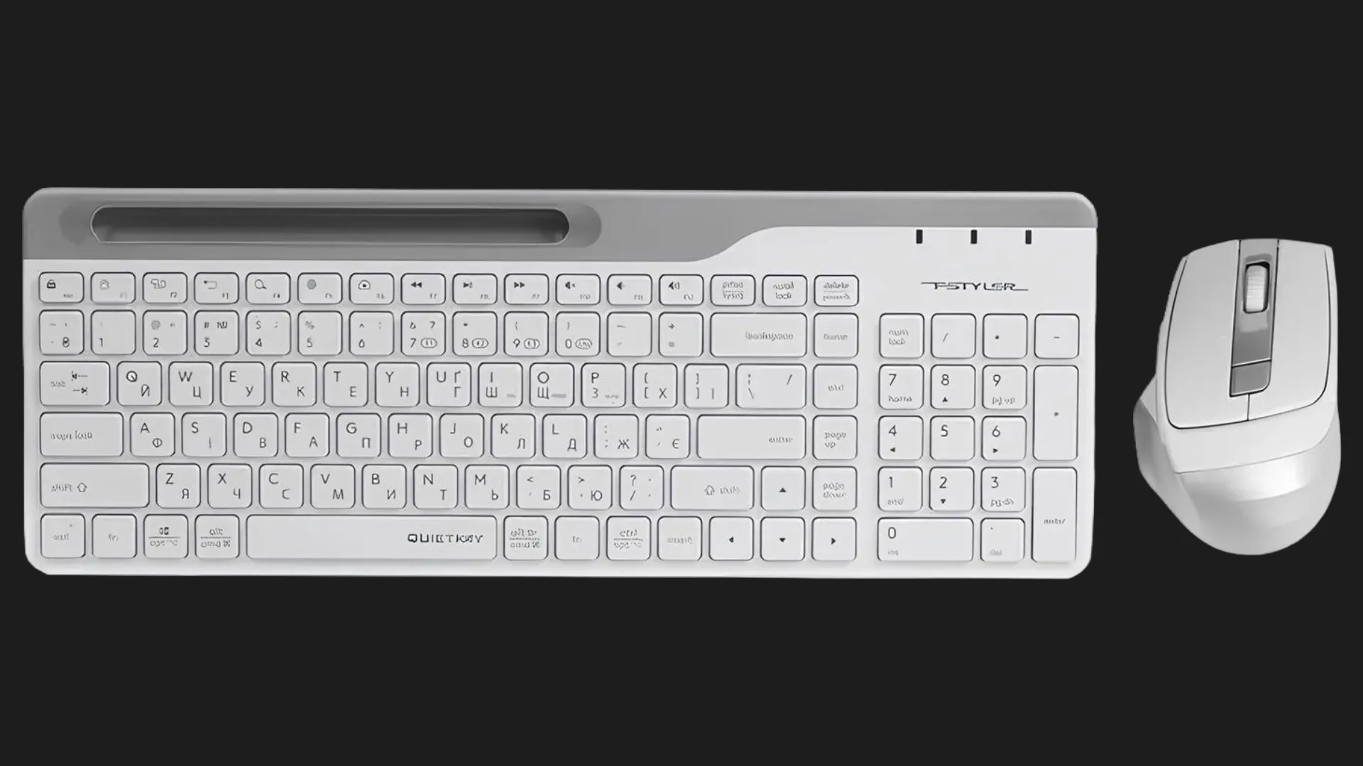 Комплект бездротовий клавіатура + миша A4Tech FB2535C (Icy White)