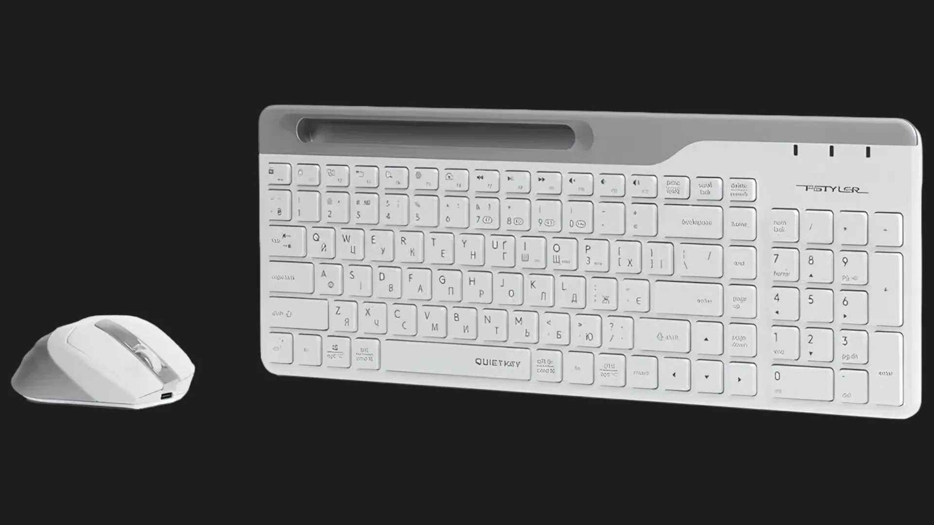 Комплект бездротовий клавіатура + миша A4Tech FB2535C (Icy White)