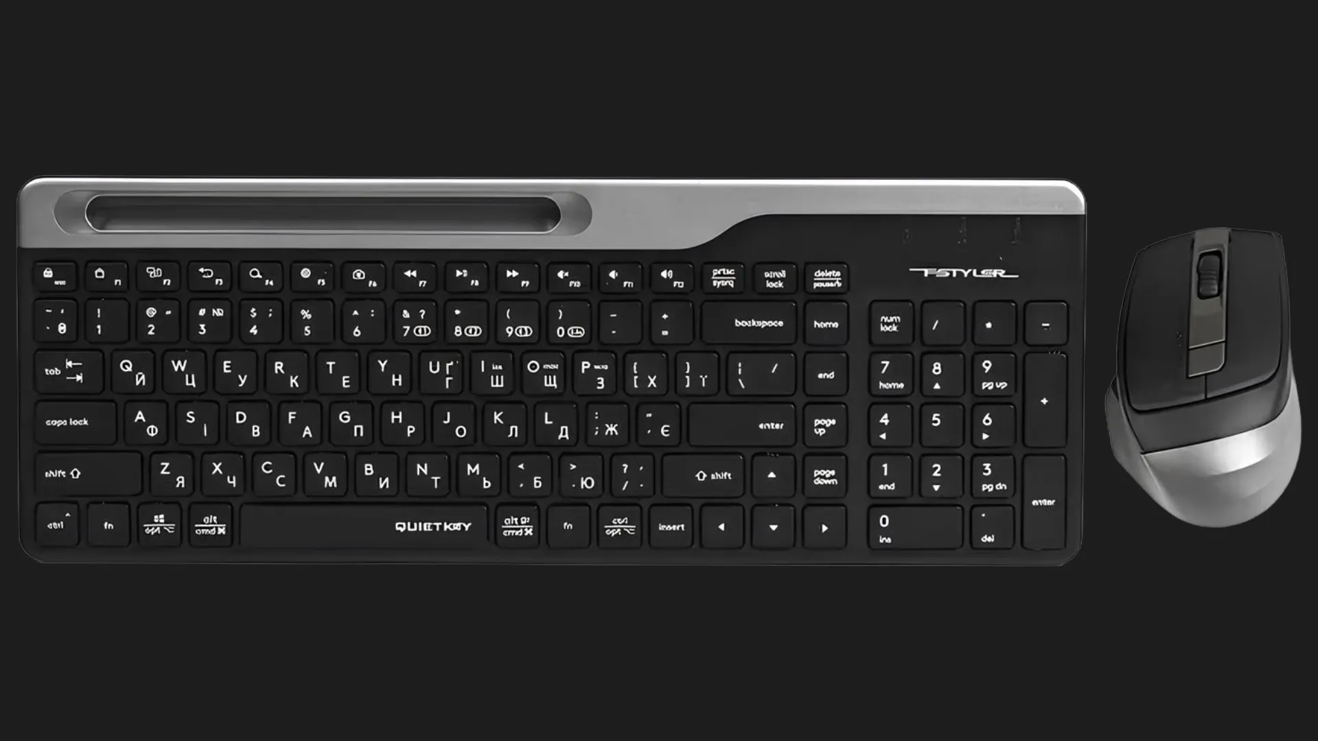 Комплект бездротовий клавіатура + миша A4Tech FB2535C (Smoky Grey)
