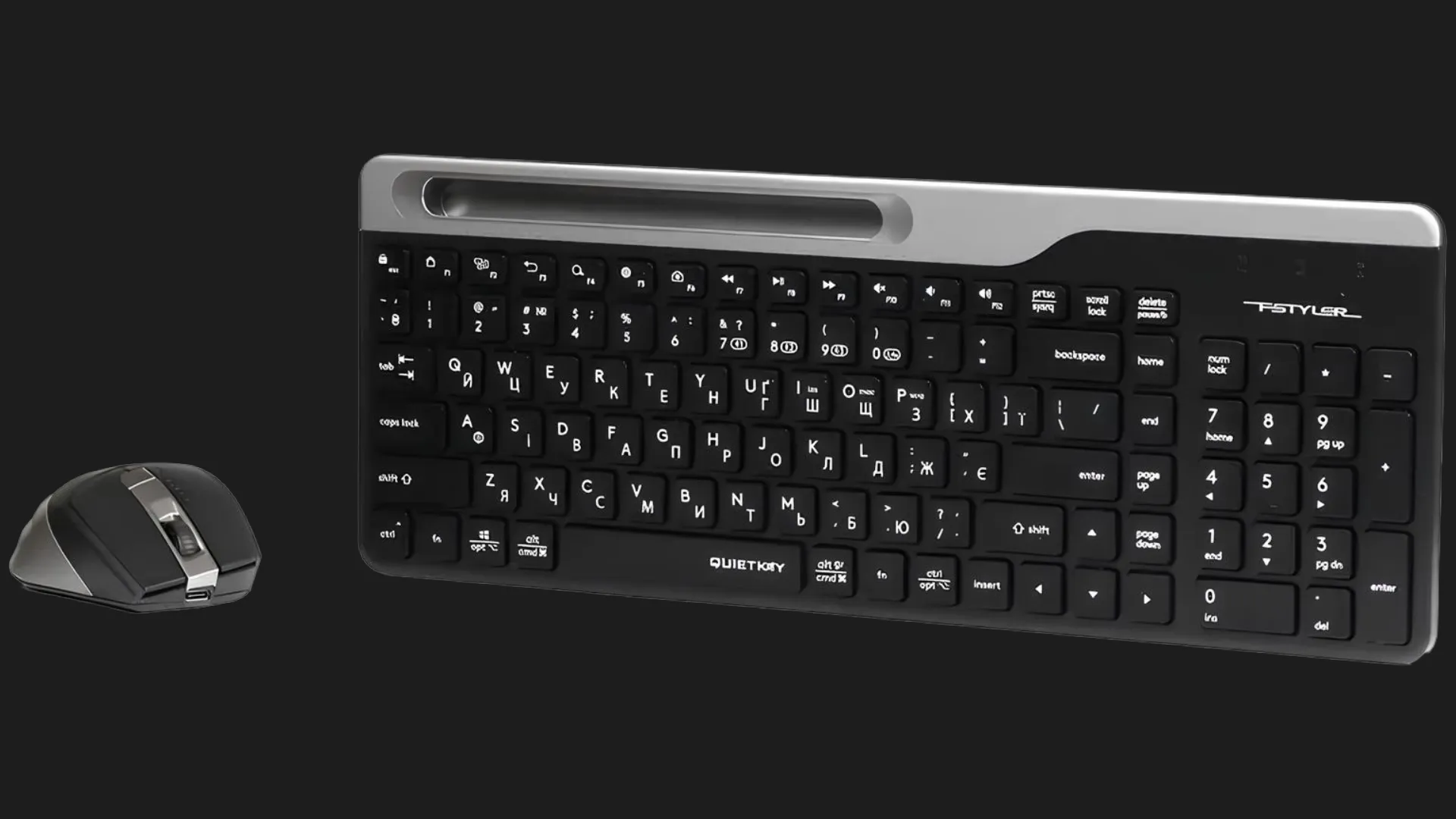 Комплект бездротовий клавіатура + миша A4Tech FB2535C (Smoky Grey)