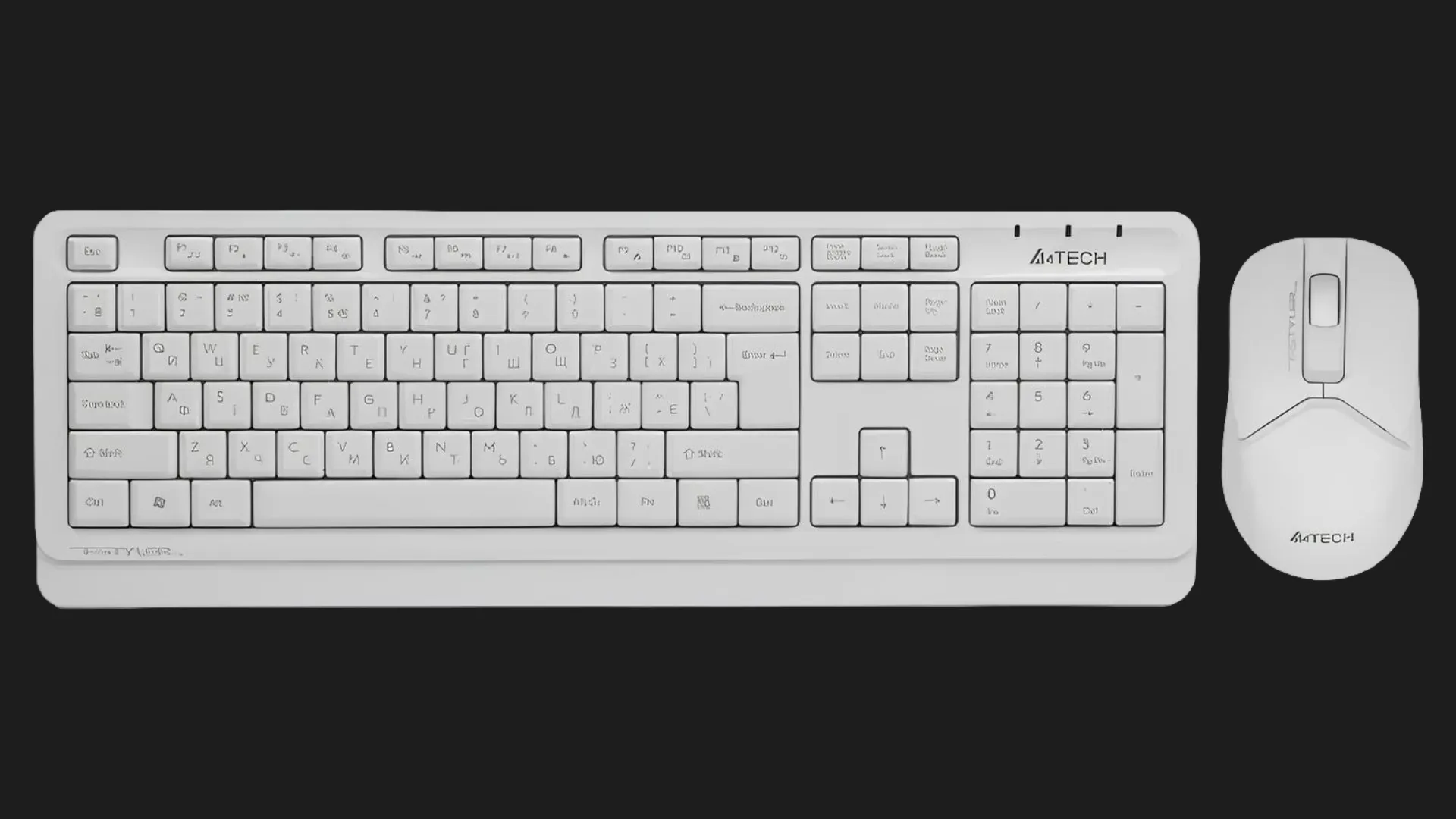 Комплект бездротовий клавіатура + миша A4Tech FG1012 (White)