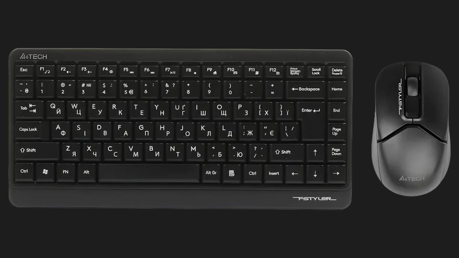 Комплект бездротовий клавіатура + миша A4Tech FG1112 (Black)