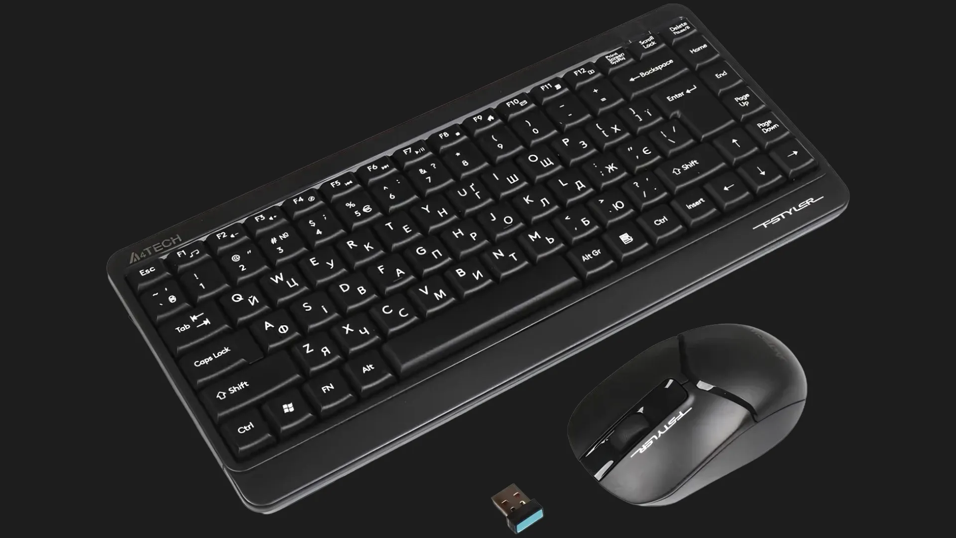 Комплект бездротовий клавіатура + миша A4Tech FG1112 (Black)