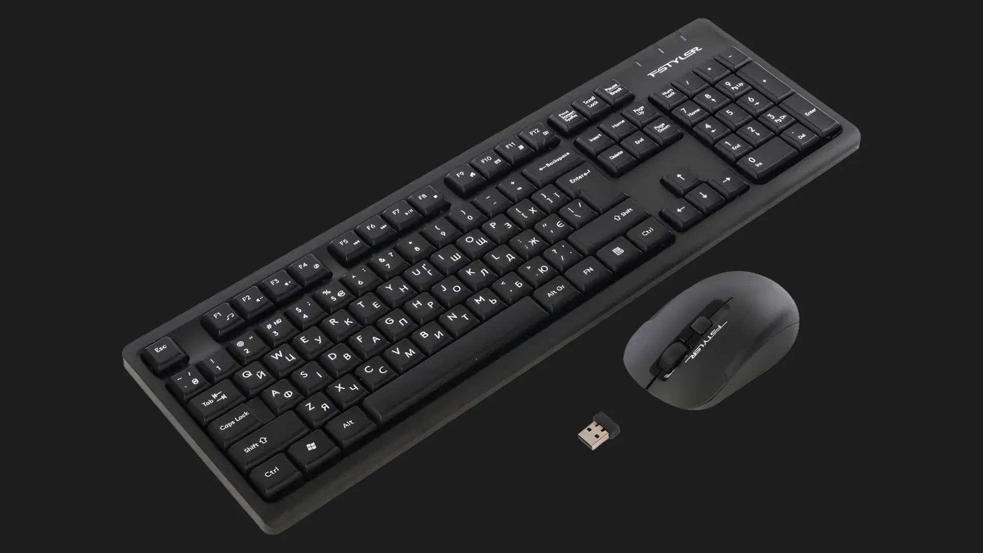 Комплект бездротовий клавіатура + миша A4Tech FG1200S (Black)