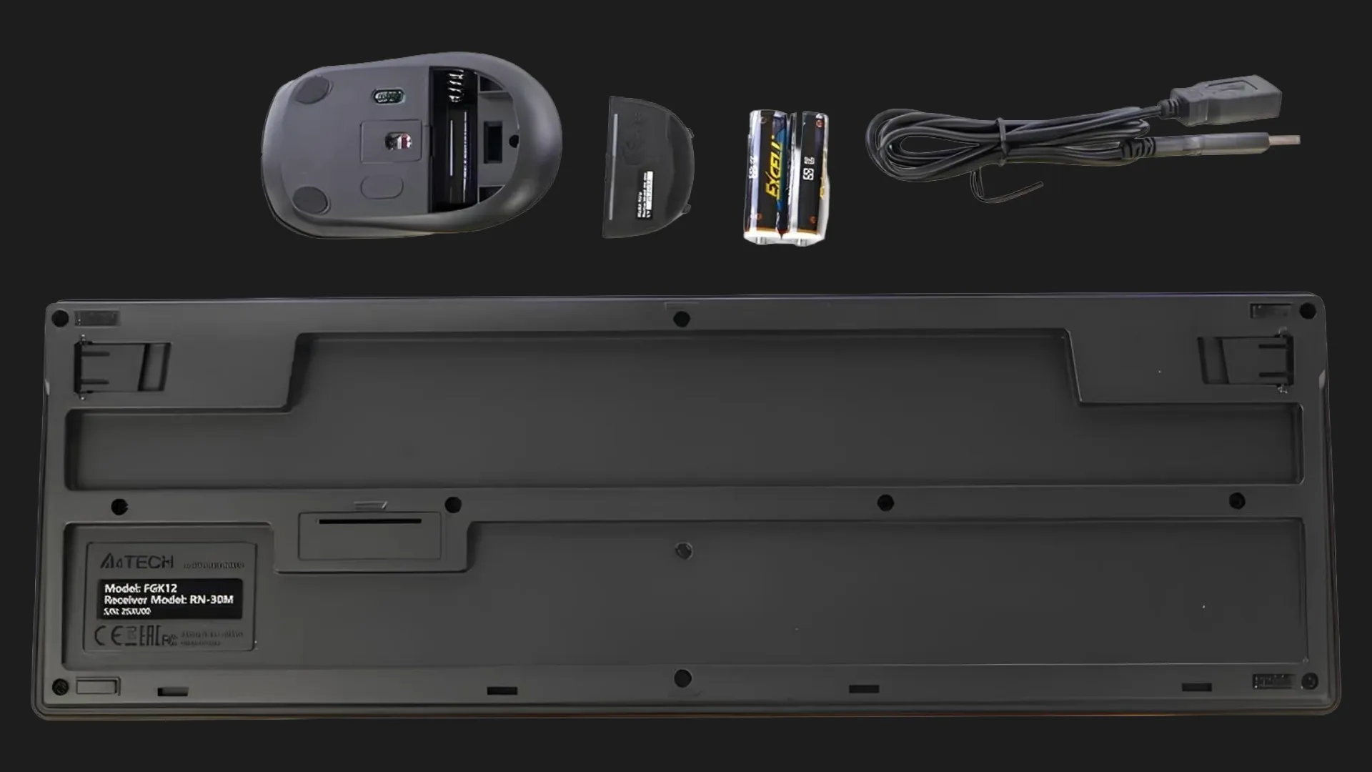 Комплект бездротовий клавіатура + миша A4Tech FG1200S (Black)