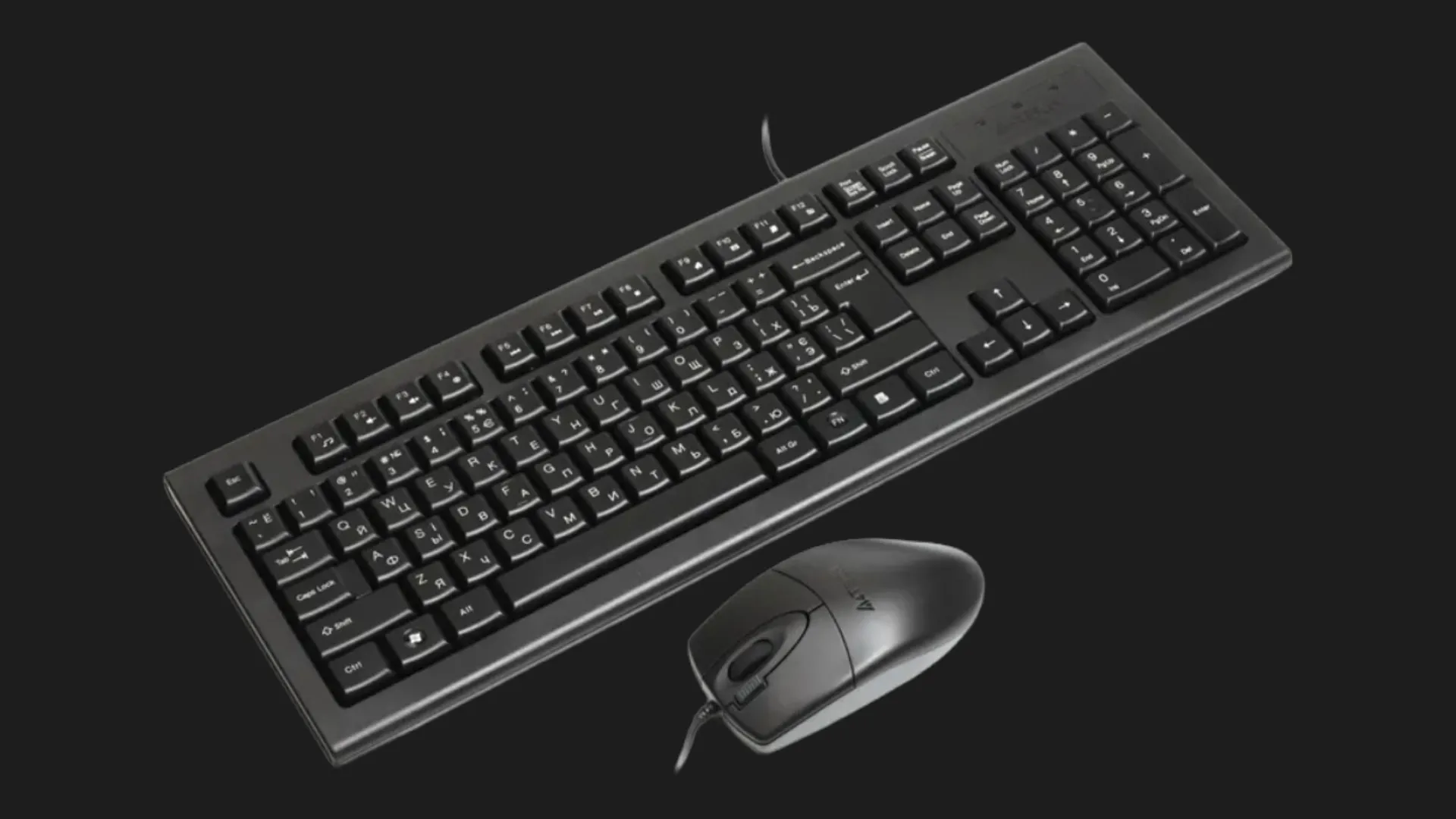 Комплект бездротовий клавіатура+миша клавіатура+миша A4Tech KR-8520D (Black)