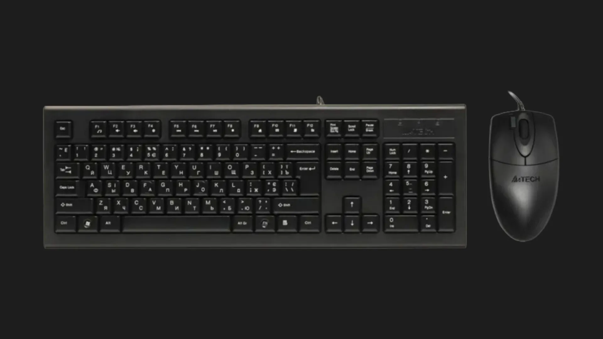 Комплект бездротовий клавіатура+миша клавіатура+миша A4Tech KR-8520D (Black)