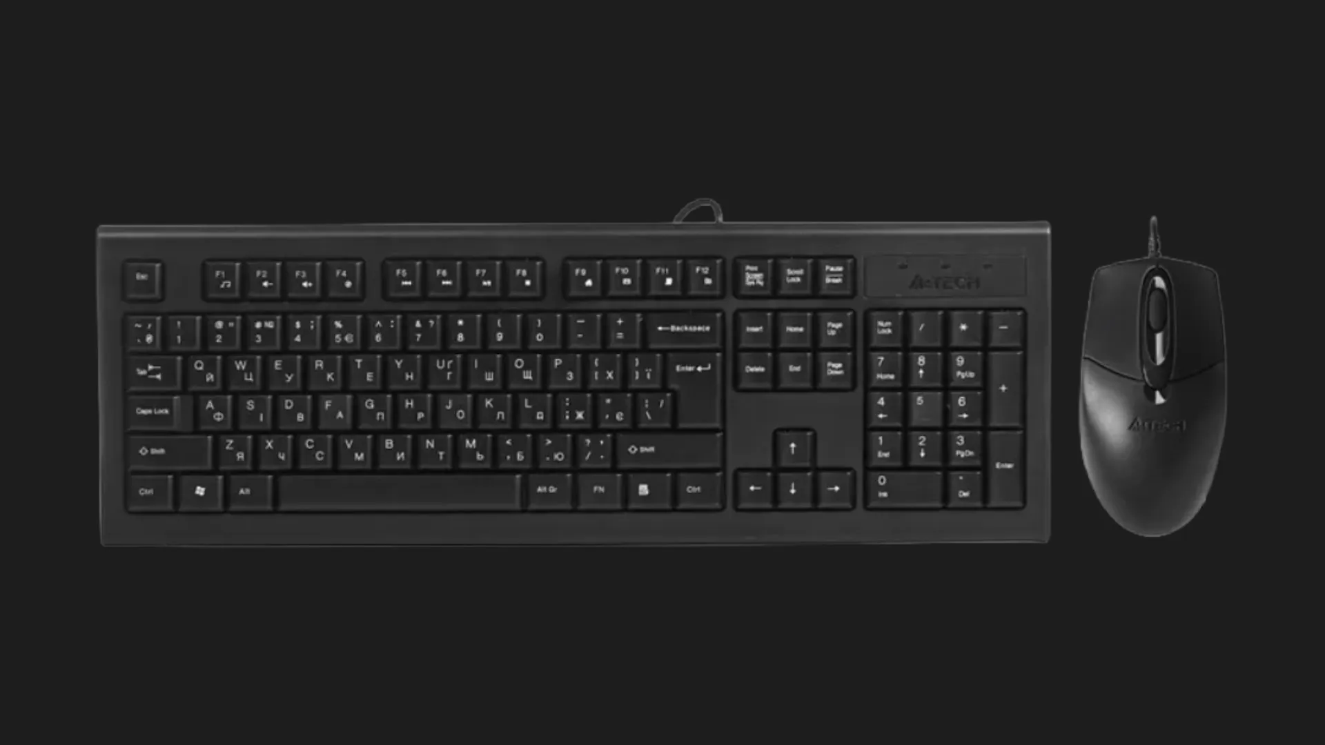Комплект бездротовий клавіатура+миша клавіатура+миша A4Tech KR-8572 (Black)