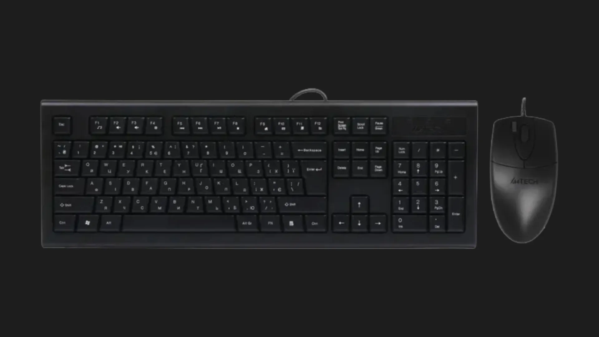 Комплект бездротовий клавіатура+миша клавіатура+миша A4Tech KRS-8520D (Black)