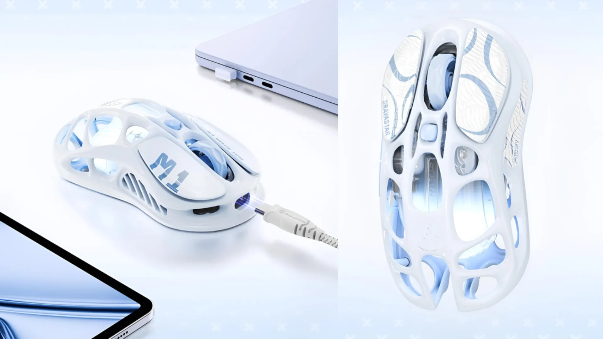 Миша GravaStar Mercury M1 Pro magnesium alloy body BT/WL/USB-A RGB (Ice Blue)