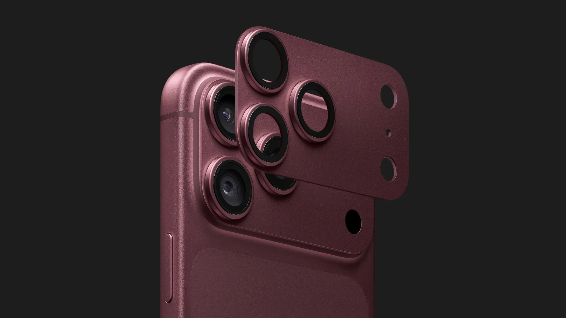 Защитное стекло 9:42 Full Cover для камери iPhone 18 Pro Max (Burgundy)