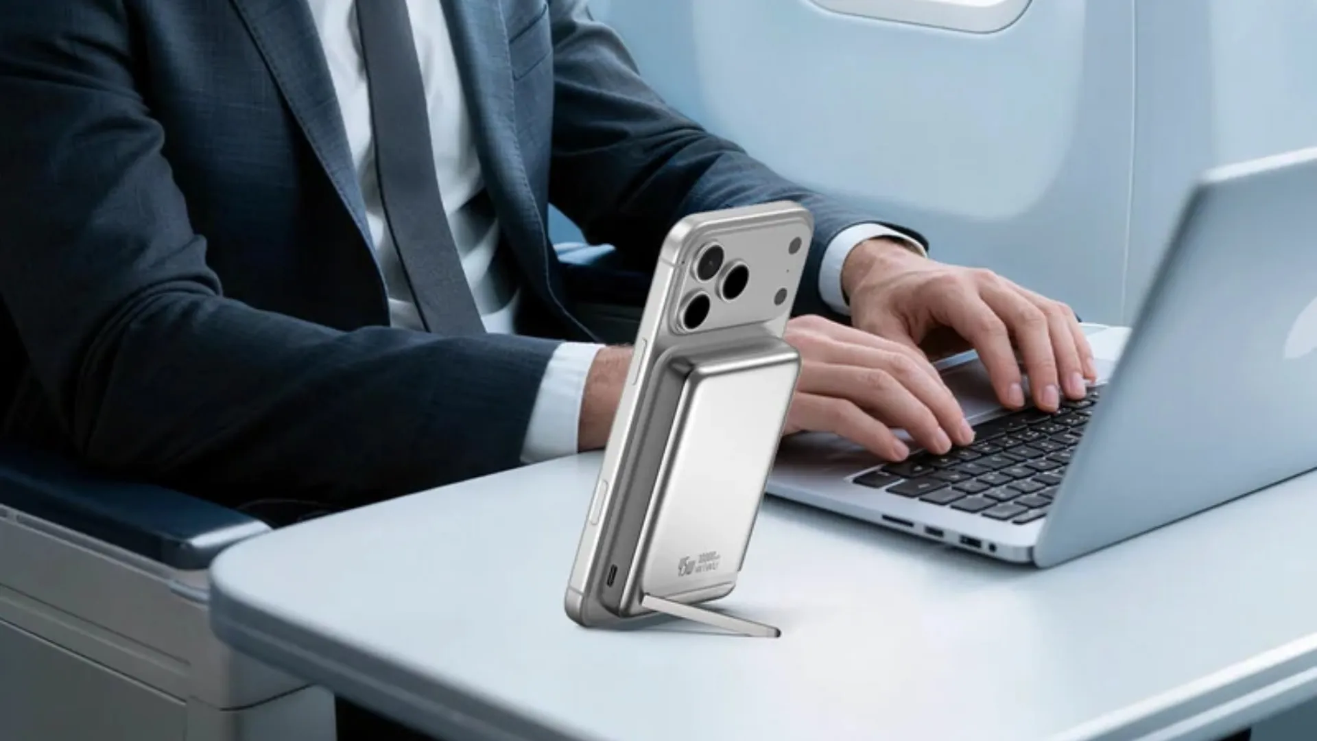 Зарядний пристрій Power Bank WiWU Mega Pro Qi2 10000mAh, 45W, Wi-P090 (Silver)