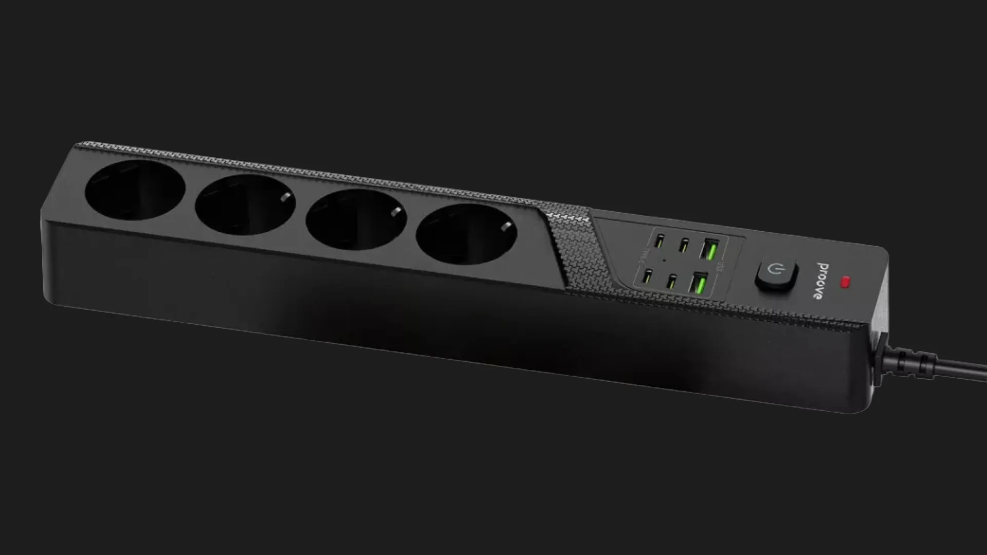 Сетевой фильтр Proove Power Strip P-04C (4 розетки + 2 USB + 4 Type-C) 2М