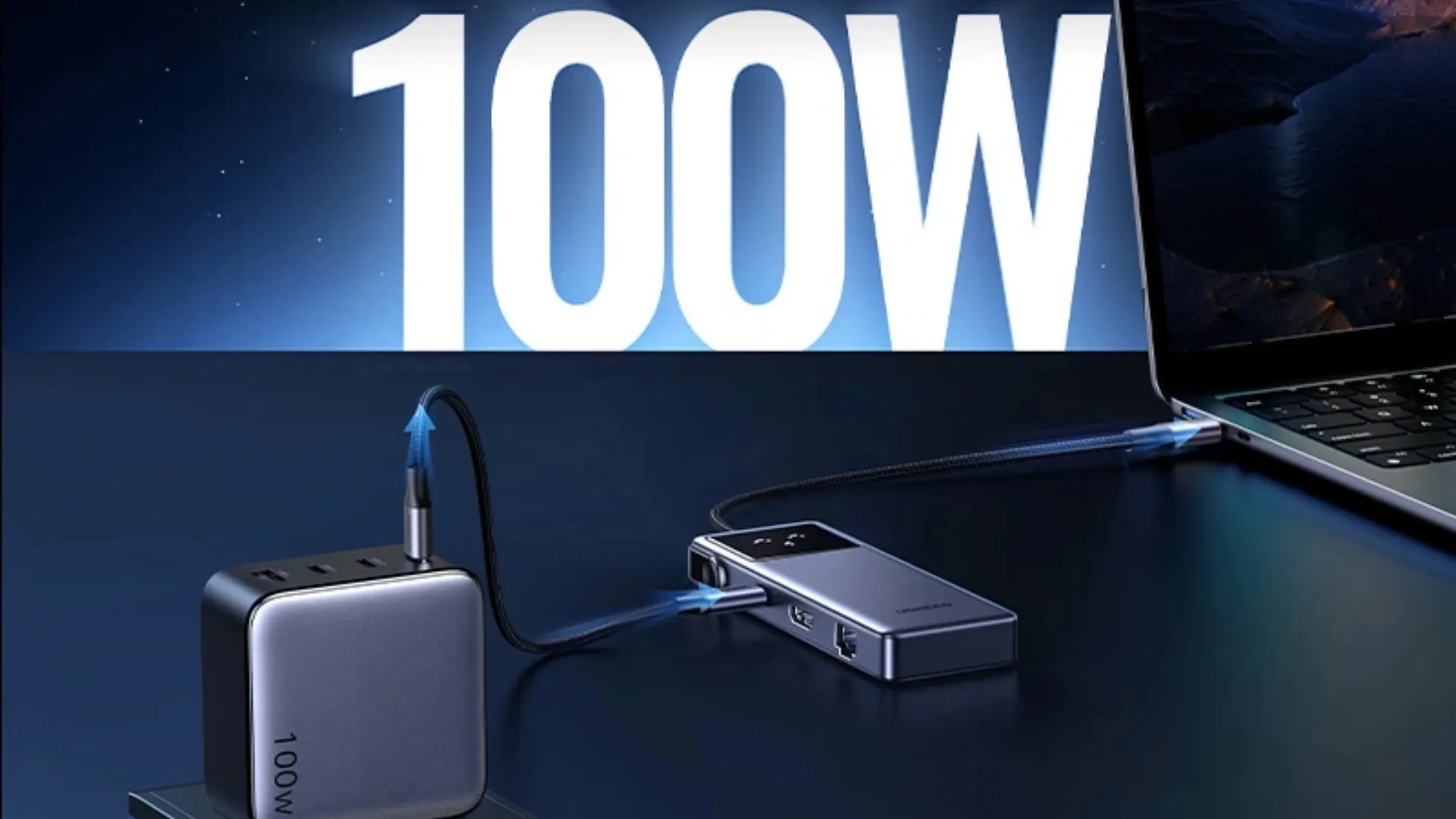 Переходник UGREEN CM888 7-in-1 USB-C to 3xUSB, 1xUSB-C, HDMI, RJ-45, PD 100W (Gray) (45155)