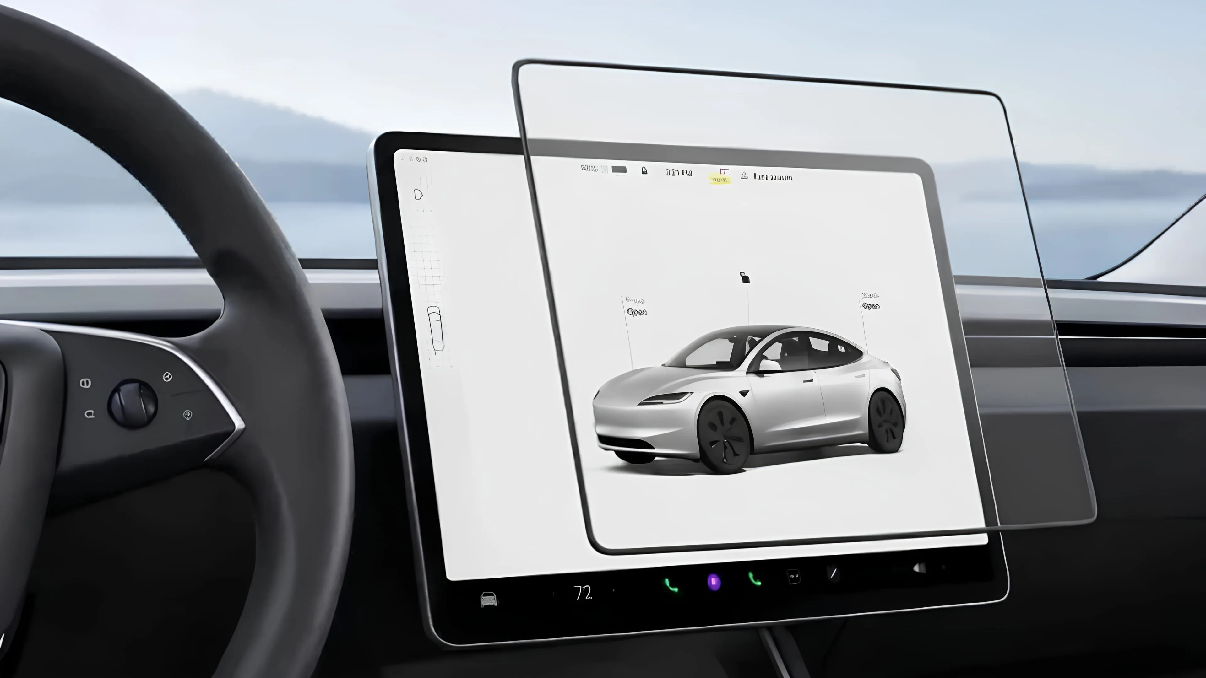 Захисне скло Full Glass на монітор Tesla Car YL (2025) (Matte)