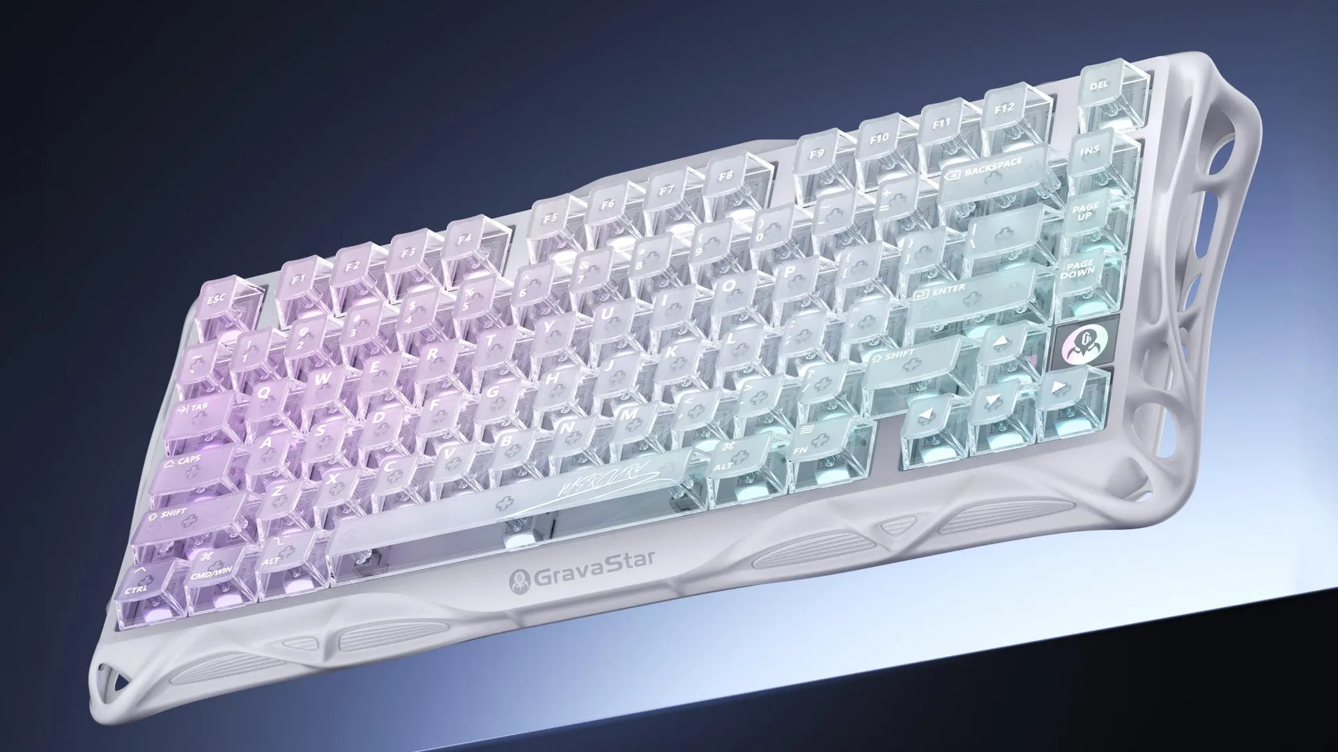 Клавіатура механічна GravaStar Mercury K1 Lite 80keys, GravaStar x BSUN Gray, BT/WL/USB, RGB (Crystal Aurora)